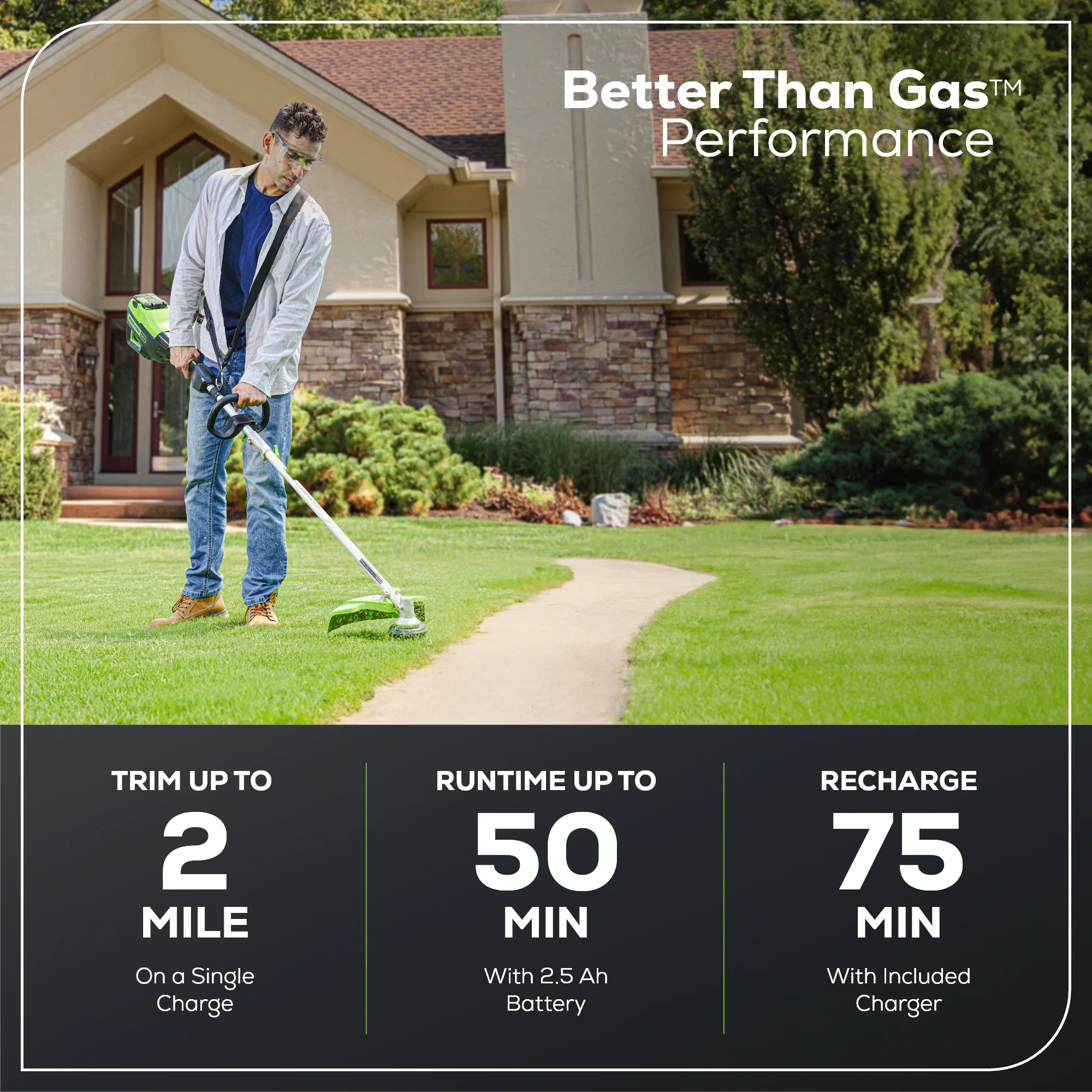 80V  16 Gen3 Cordless Brushless String Trimmer (Attachment Capable) w/ 2.5Ah Battery & Charger