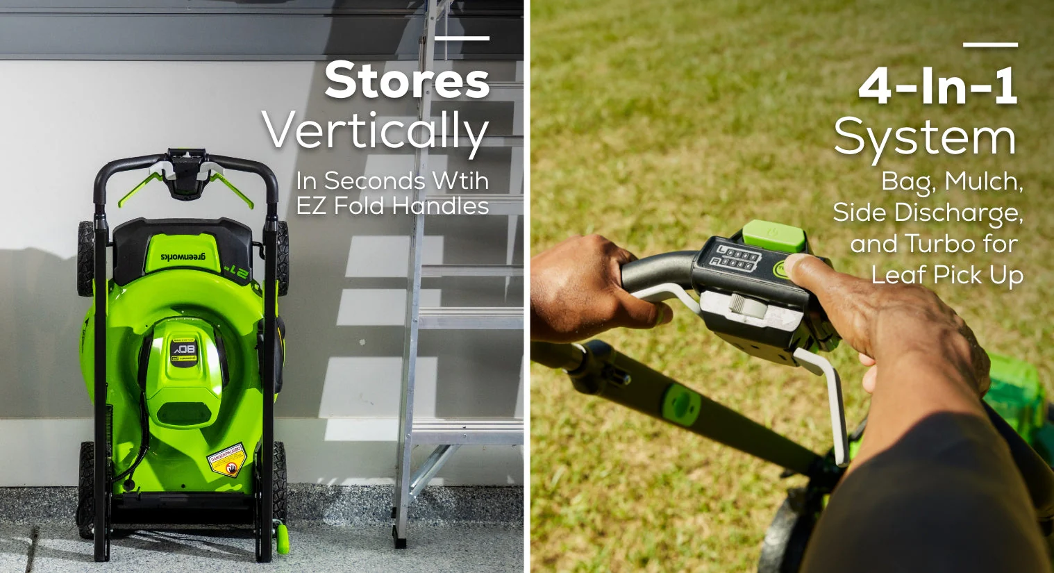 RENEWED 80V 21 Cordless Battery 4-in-1 Self-Propelled Lawn Mower w/ 4.0Ah, 2.0Ah Battery & Rapid Charger