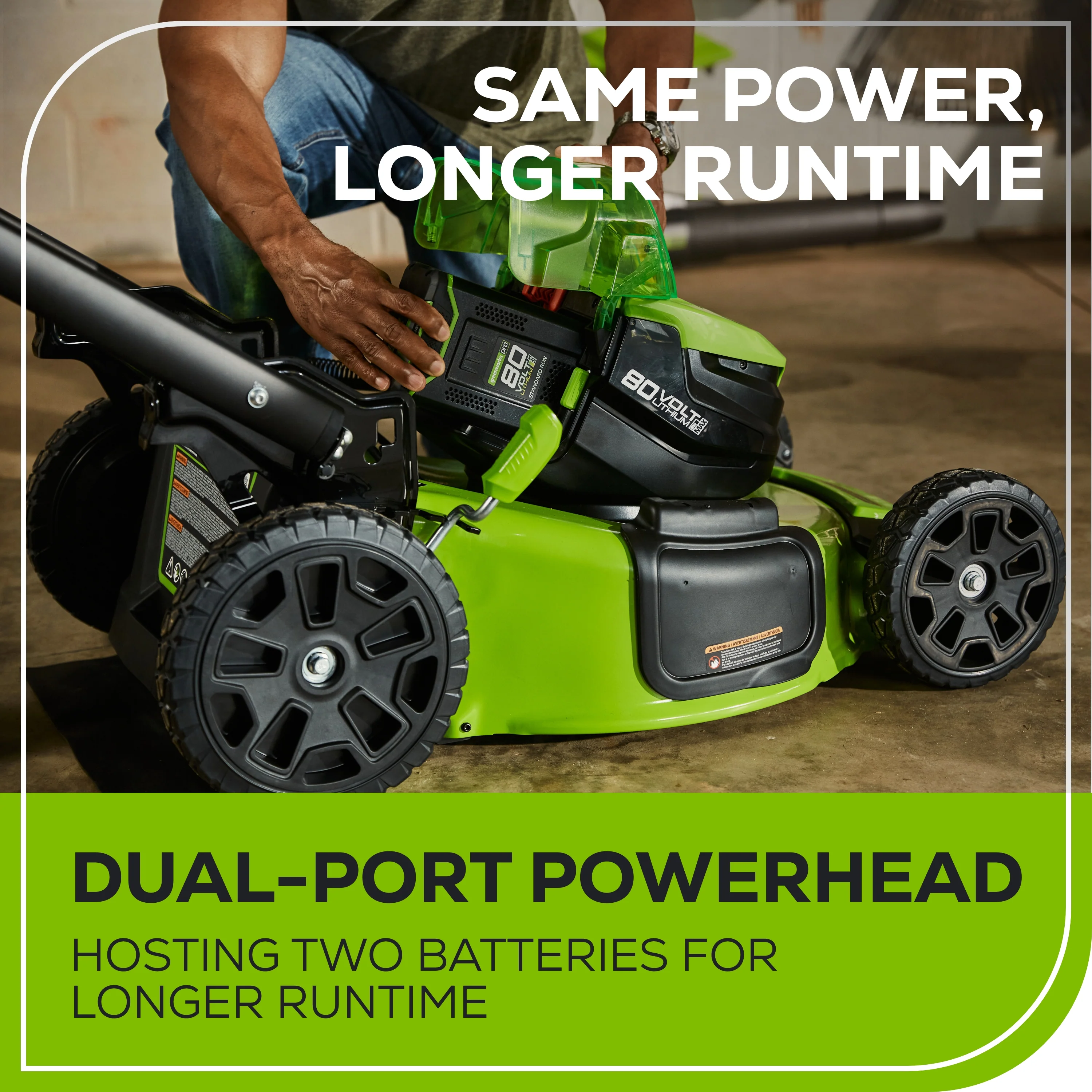 RENEWED 80V 21 Cordless Battery 4-in-1 Self-Propelled Lawn Mower w/ 4.0Ah, 2.0Ah Battery & Rapid Charger