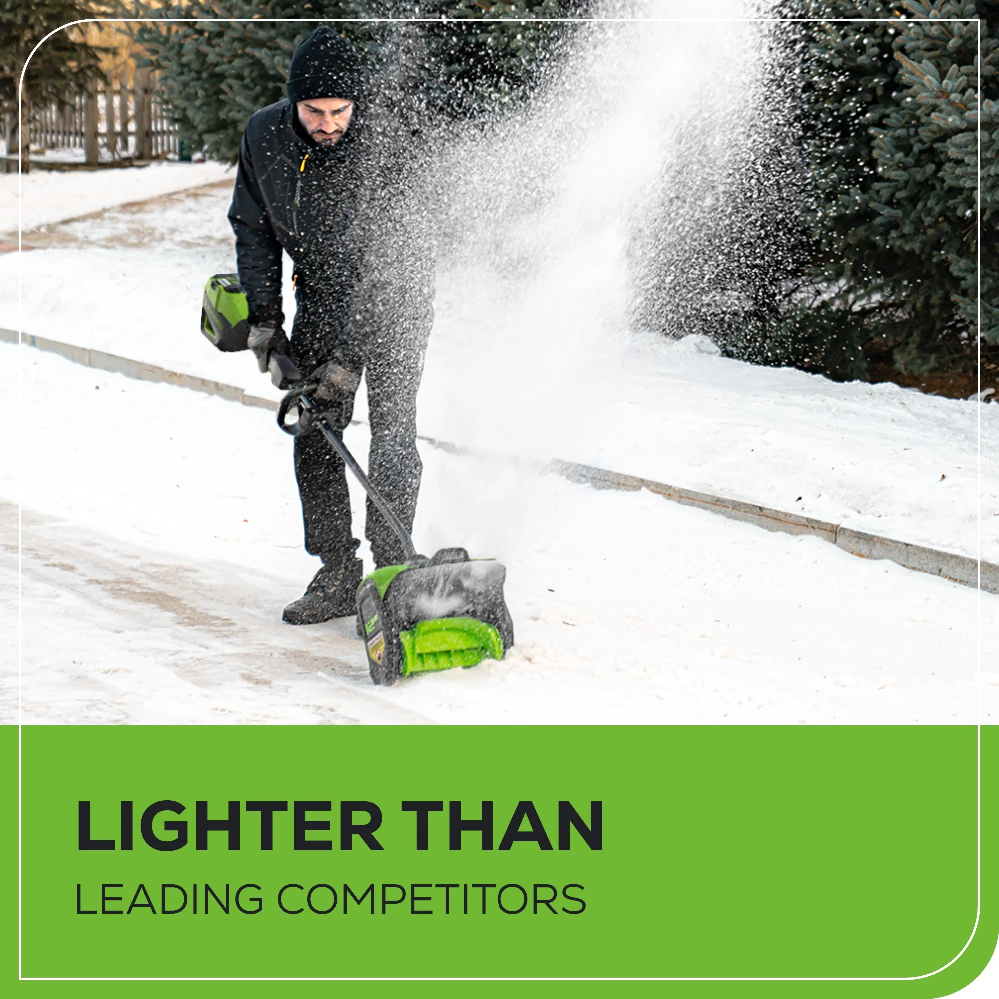 80V 12 Cordless Battery LED Snow Shovel w/ 2.0Ah Battery & Charger