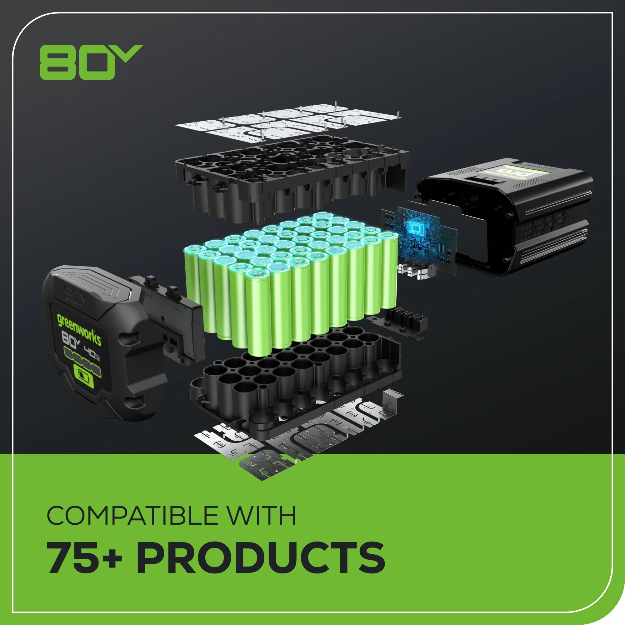 80V Cordless 10 Brushless Pole Saw w/ 2.0Ah Battery & Rapid Charger