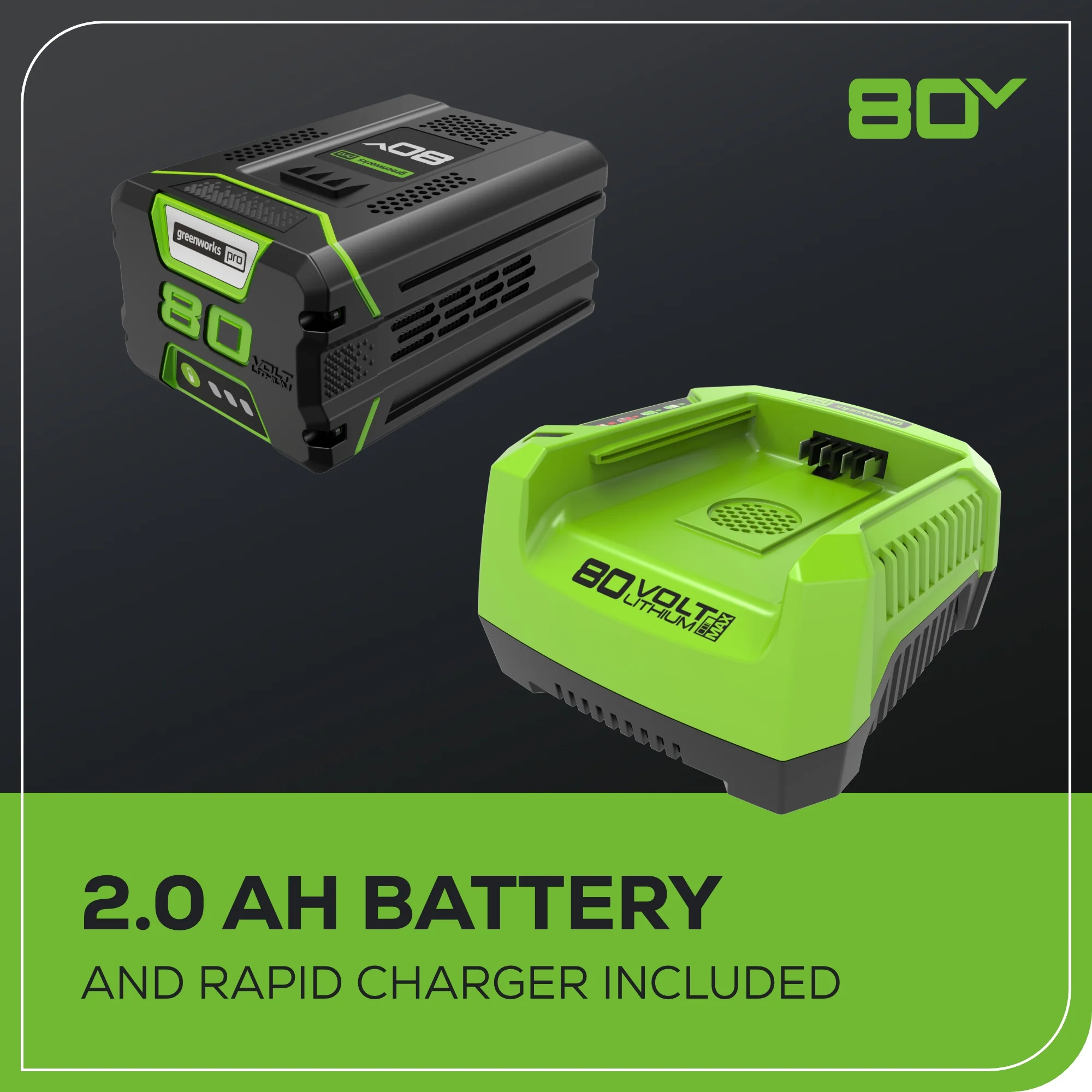 80V Cordless 10 Brushless Pole Saw w/ 2.0Ah Battery & Rapid Charger