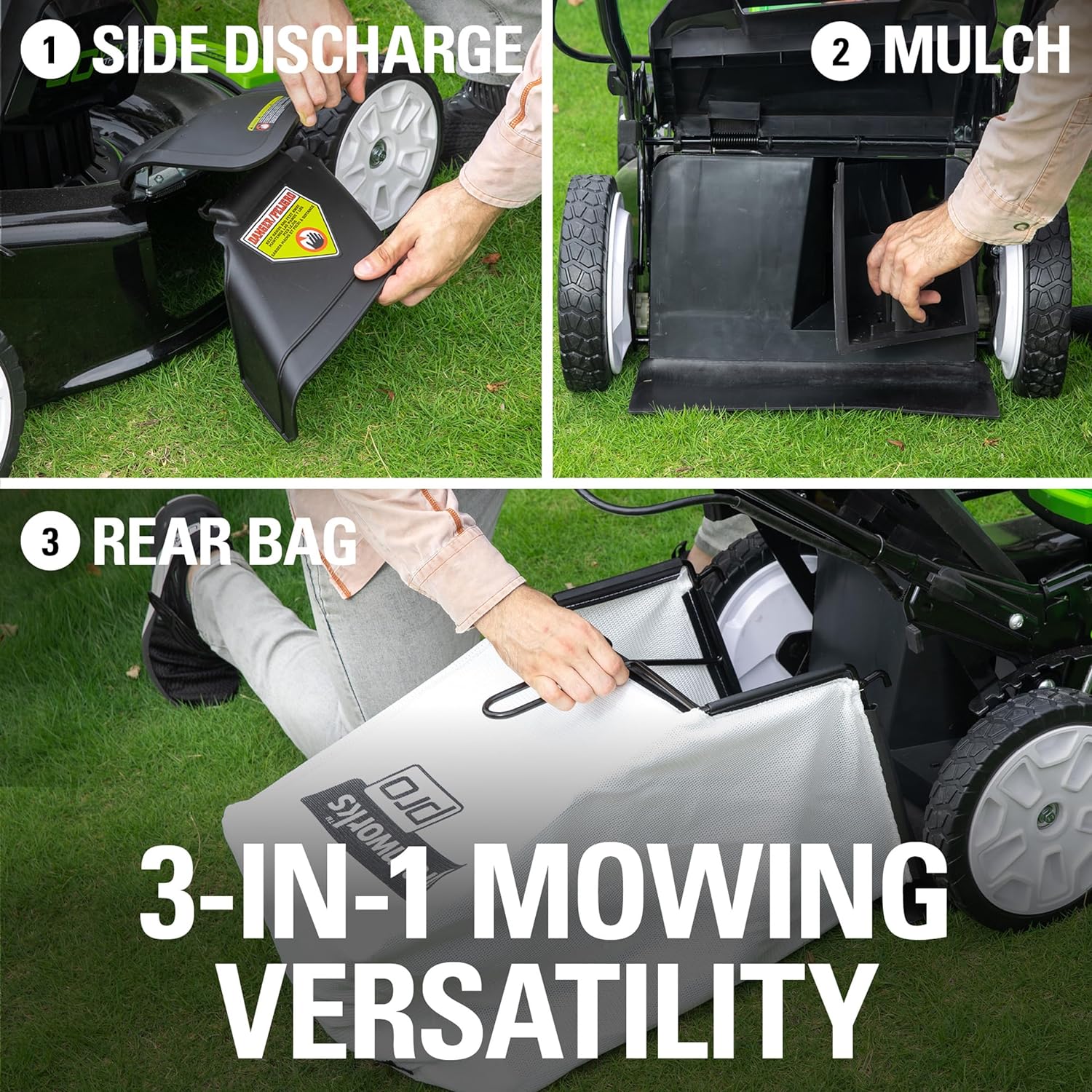 80V 21 Cordless Battery 3-in-1 Push Lawn Mower w/ 5.0Ah Battery & Charger