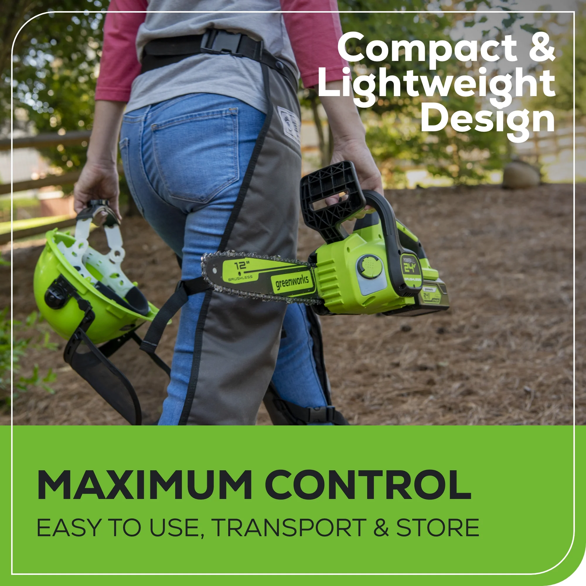 24V 12 Cordless Battery Chainsaw w/ 4.0Ah USB Battery & Charger