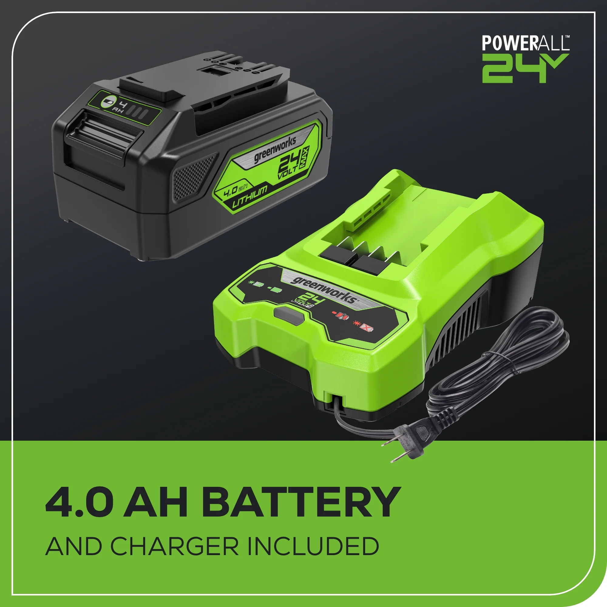 24V 12 Cordless Battery Chainsaw w/ 4.0Ah USB Battery & Charger