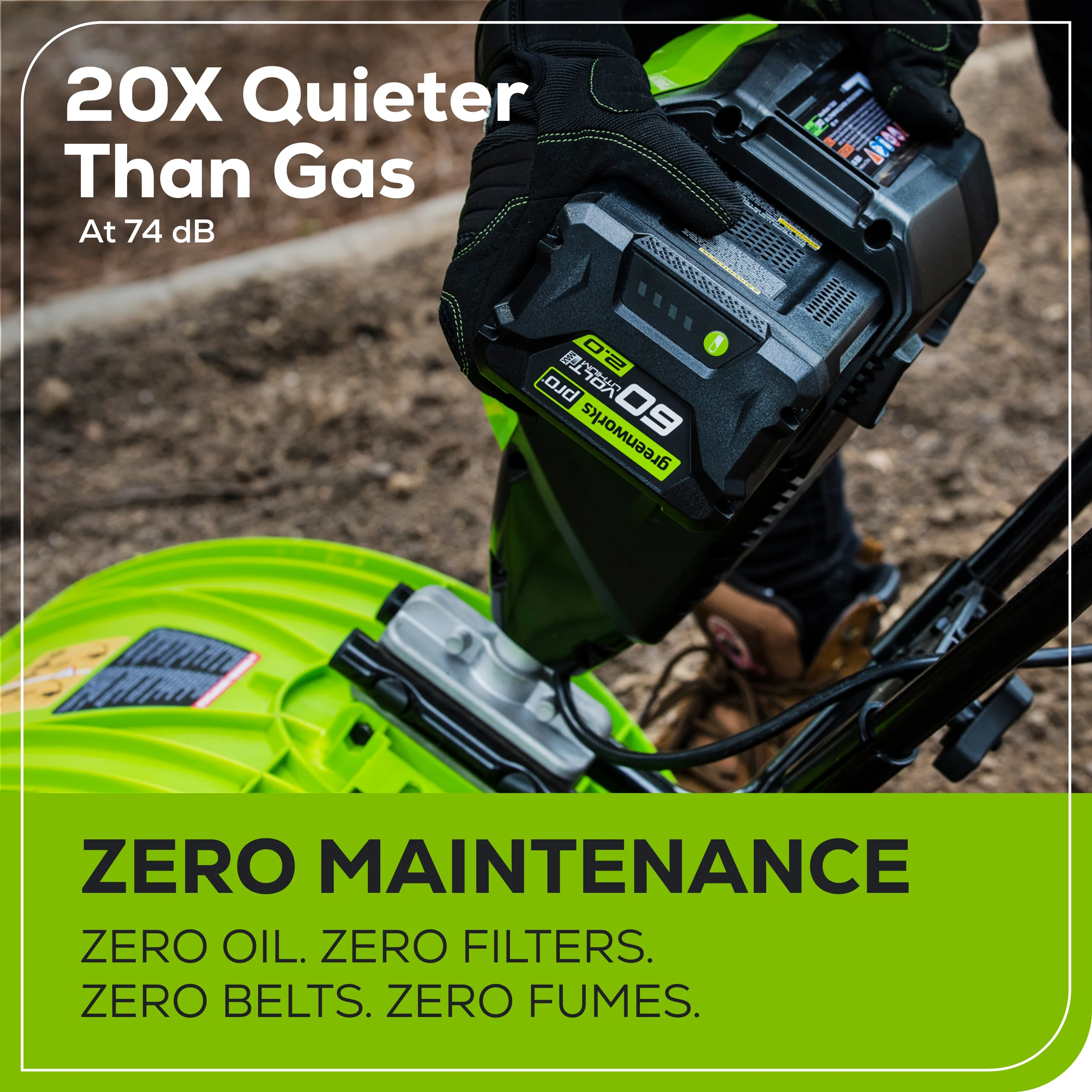 60V 8 Cordless Battery Cultivator / Tiller w/ 4.0Ah Battery & Charger