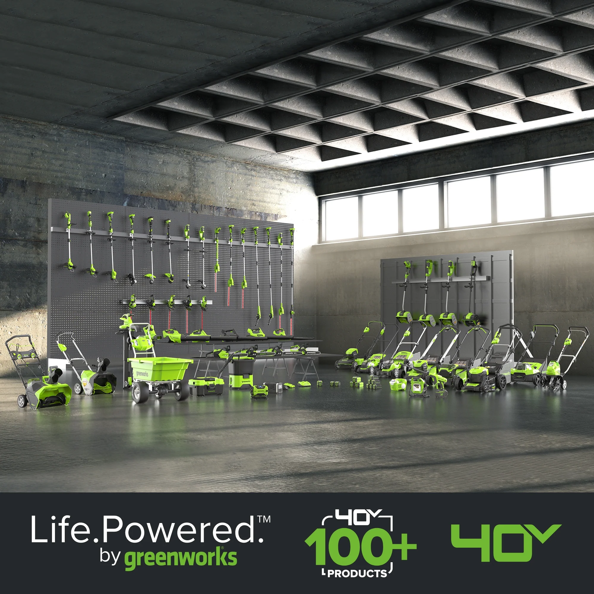 40V 17 Cordless Battery Brushless Push Lawn Mower w/ 4.0Ah Battery & Charger