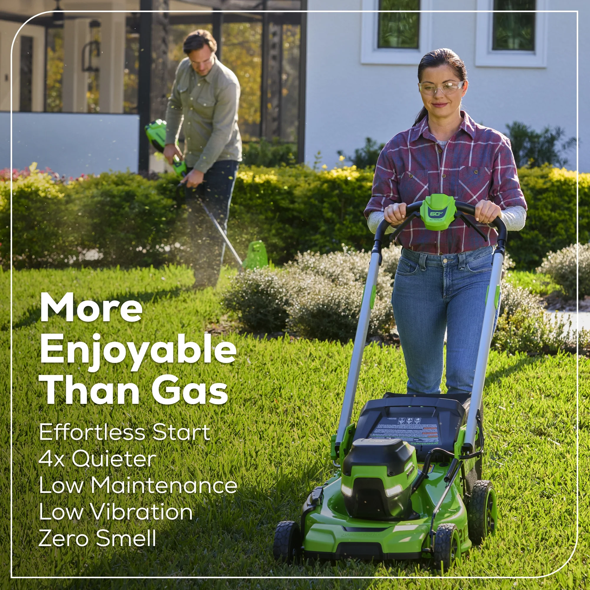 60V 21 Cordless Battery Dual Blade Self-Propelled Mower w/ (1) 8Ah battery and 6A Charger