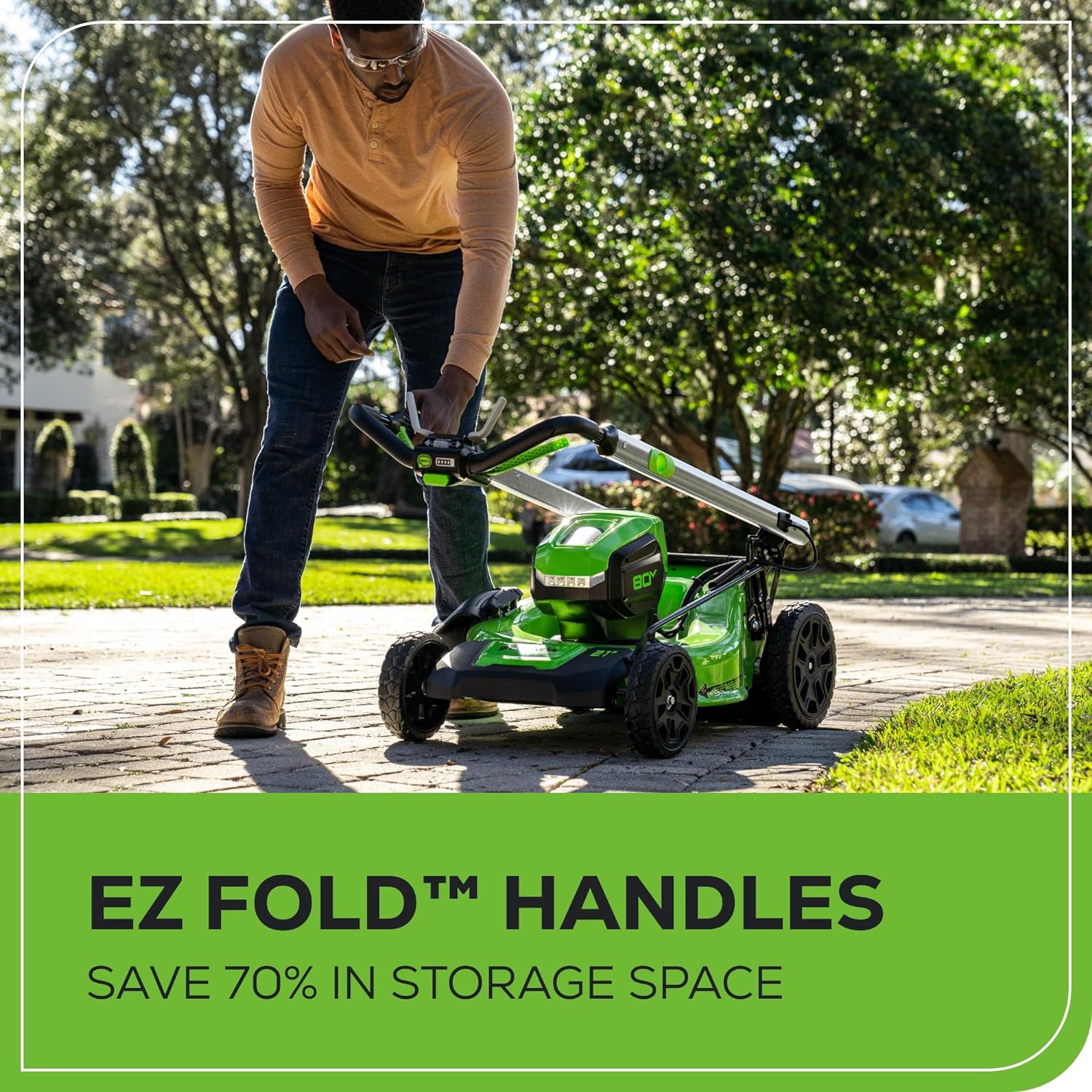 80V 21 Cordless Battery 4-in-1 Self-Propelled Lawn Mower w/ 4.0Ah Battery & Charger