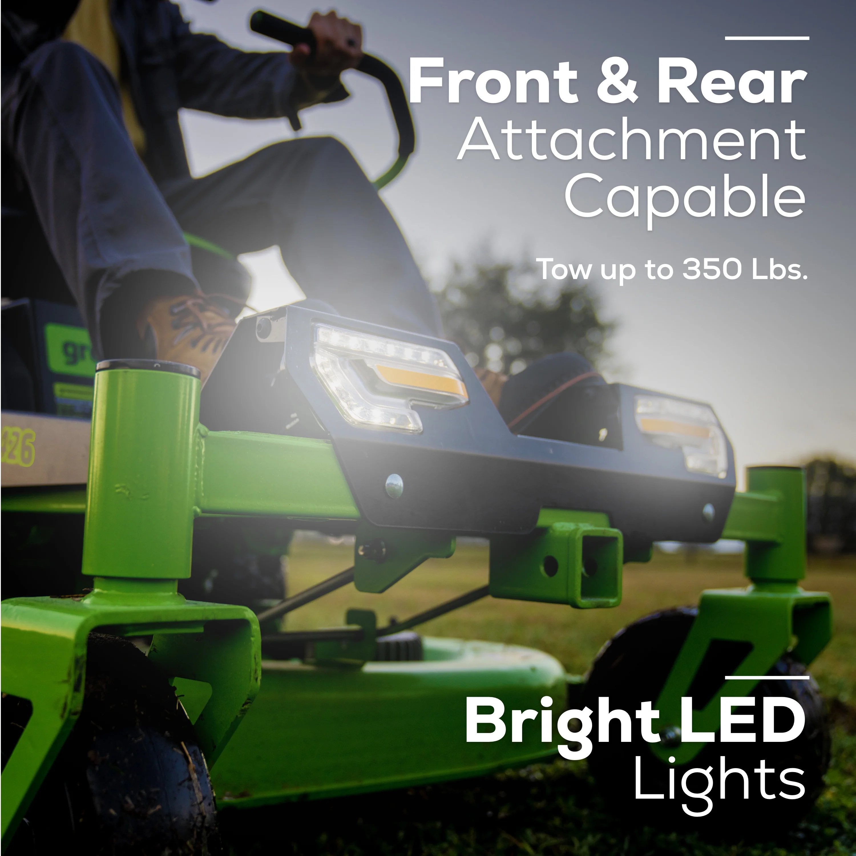 80V 42 Cordless Battery CrossoverT Riding Lawn Mower w/ Six (6) 5.0Ah Batteries and Three (3) Dual Port Turbo Chargers