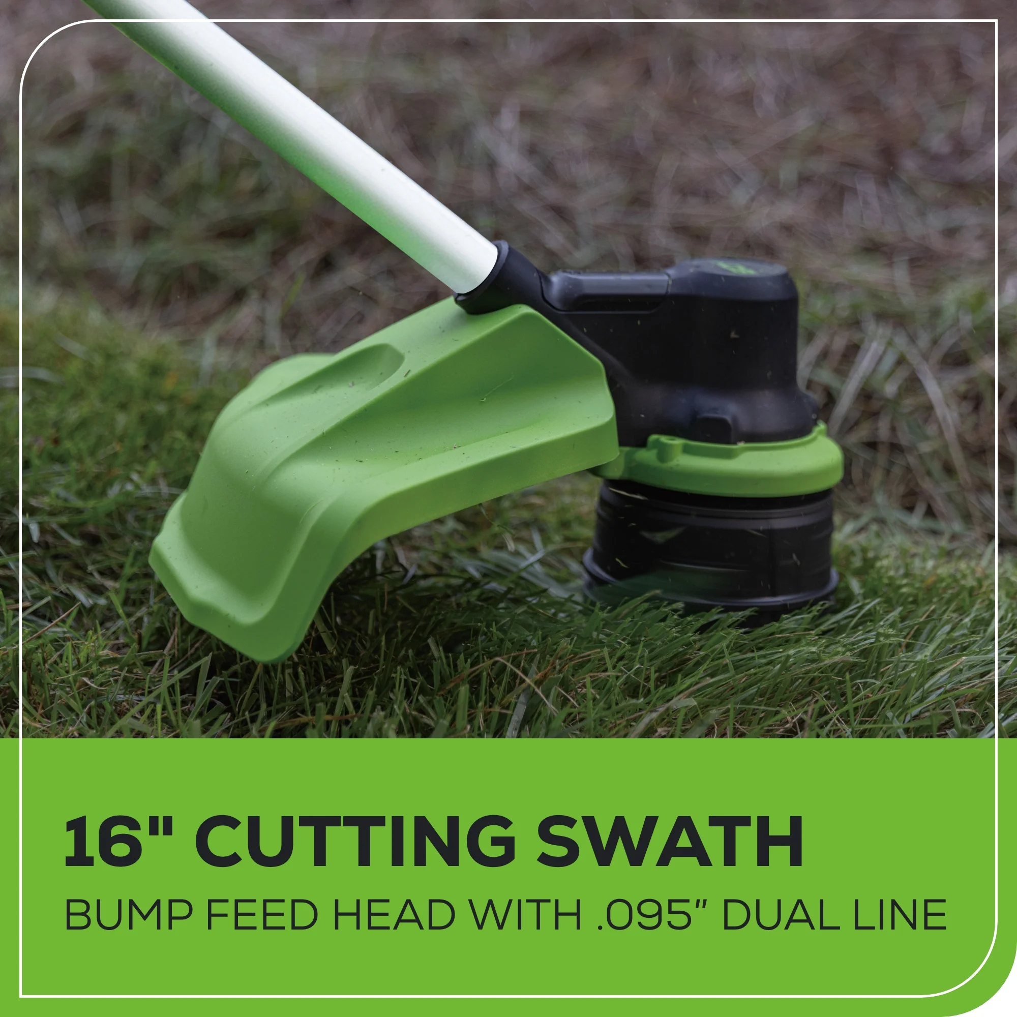 80V 16 Cordless Brushless String Trimmer w/ 2.0Ah Battery & 2Amp Charger