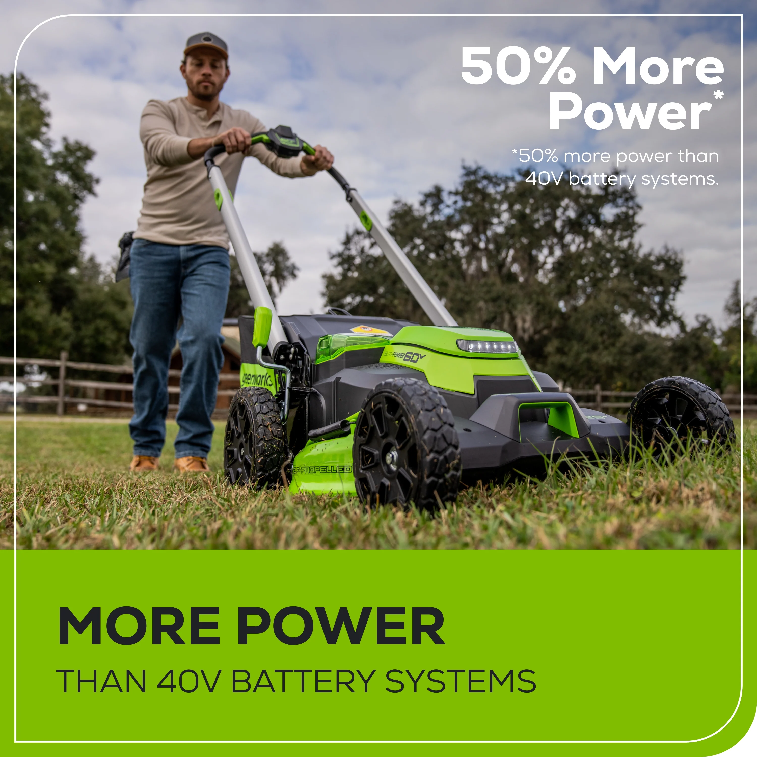 60V 25 Cordless Battery Dual Blade Self-Propelled Lawn Mower w/ Two (2) 4.0Ah Batteries & Dual-Port Charger