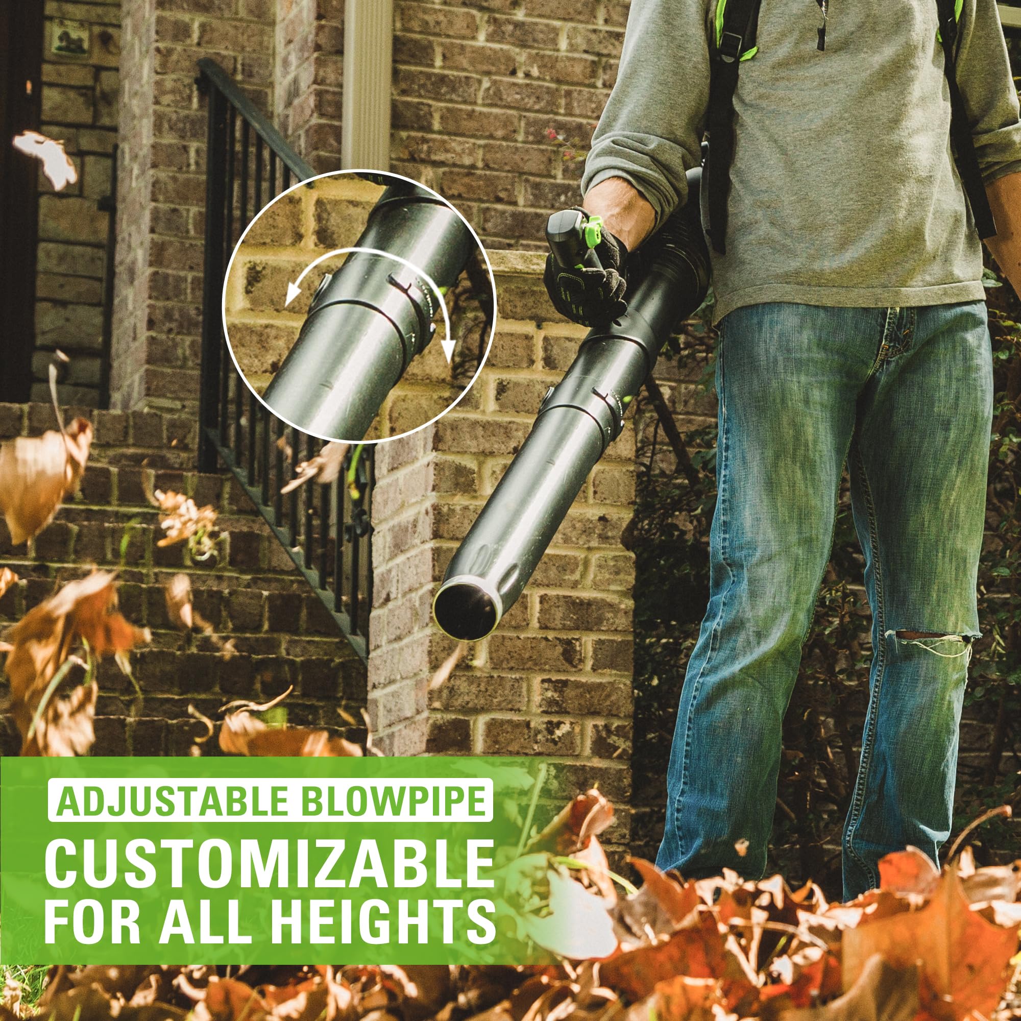 80V 610 CFM Cordless Battery Backpack Blower w/5Ah Battery and Rapid Charger