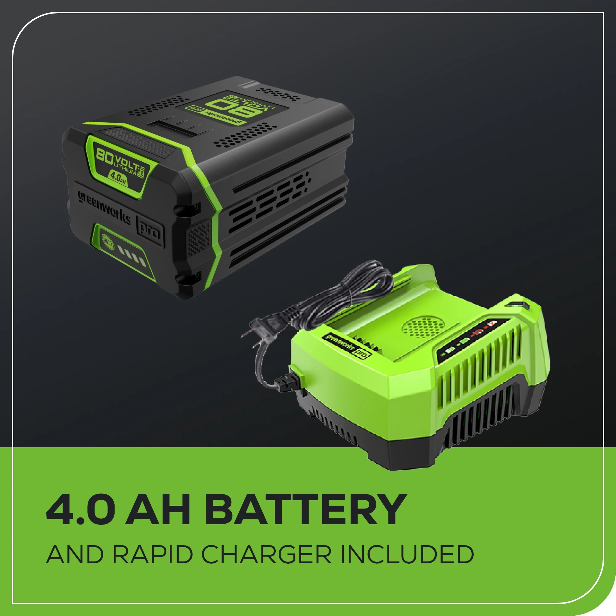 80V 22 Cordless Battery Single-Stage Snow Blower w/ 4.0 Ah Battery & Charger