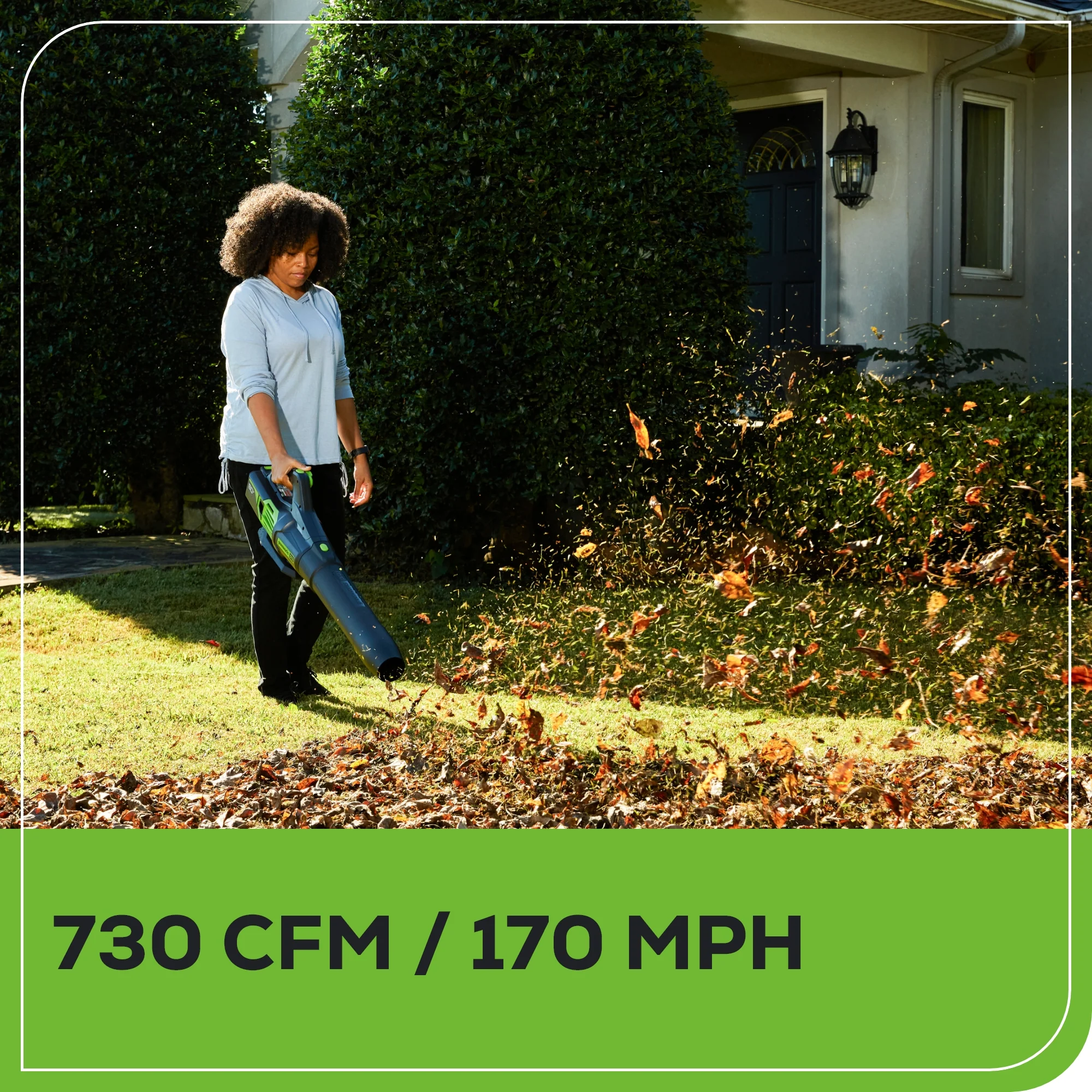 RENEWED 80V 730 CFM Cordless Battery Leaf Blower w/ 2.5Ah Battery & Rapid Charger