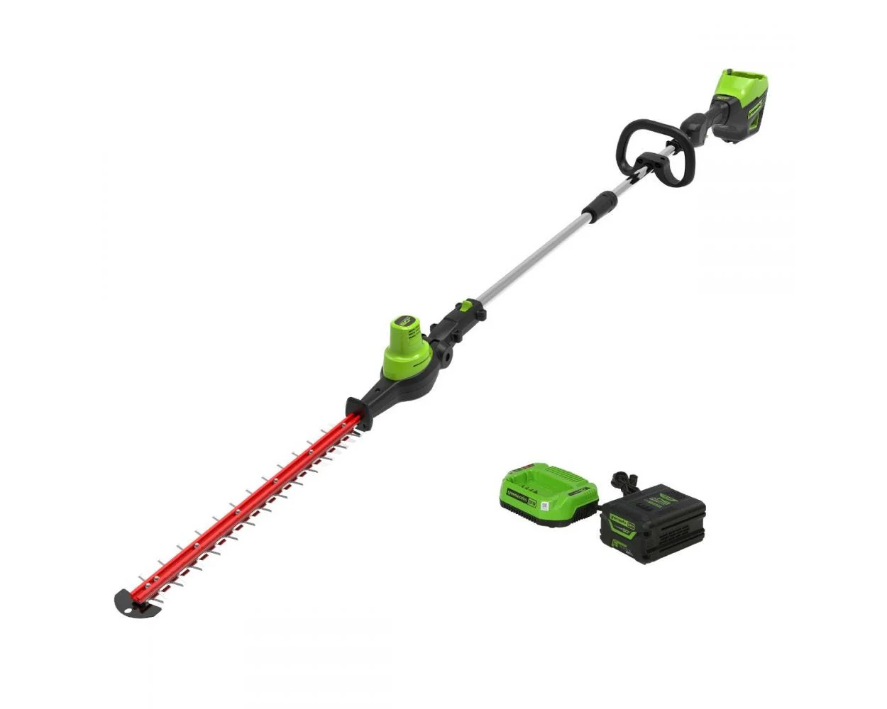 60V 20 Cordless Battery Pole Hedge Trimmer & 610 CFM Leaf Blower Combo Kit w/ 2.0Ah & 2.5Ah Battery & (2) Chargers
