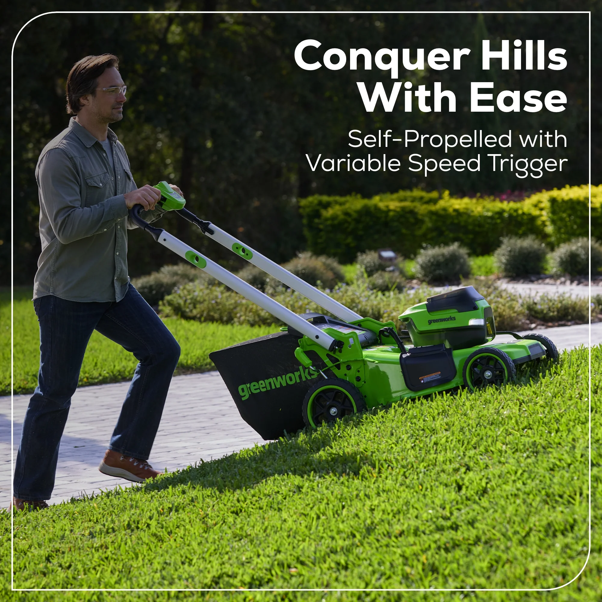 60V 21 Cordless Battery Dual Blade Self-Propelled Mower w/ (1) 8Ah battery and 6A Charger