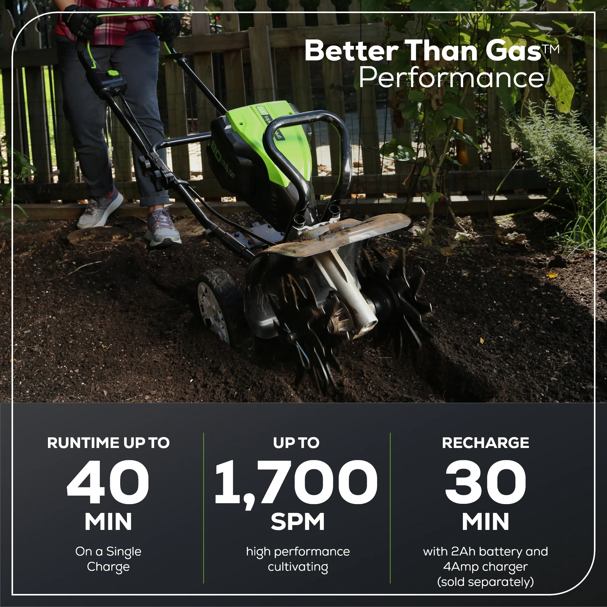 80V 10 Cordless Battery Cultivator / Tiller (Tool Only)