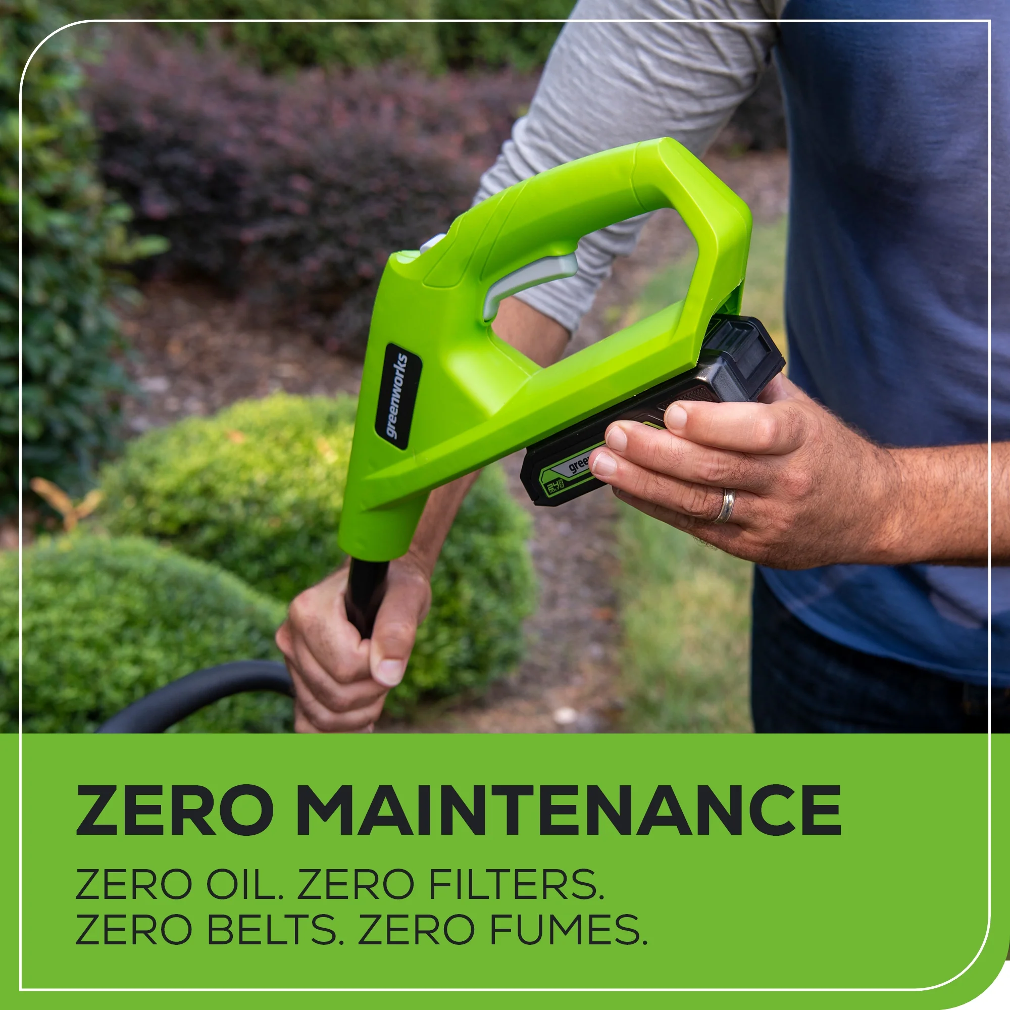 24V 10 Cordless Battery String Trimmer w/ 2.0 Ah USB Battery & Charger