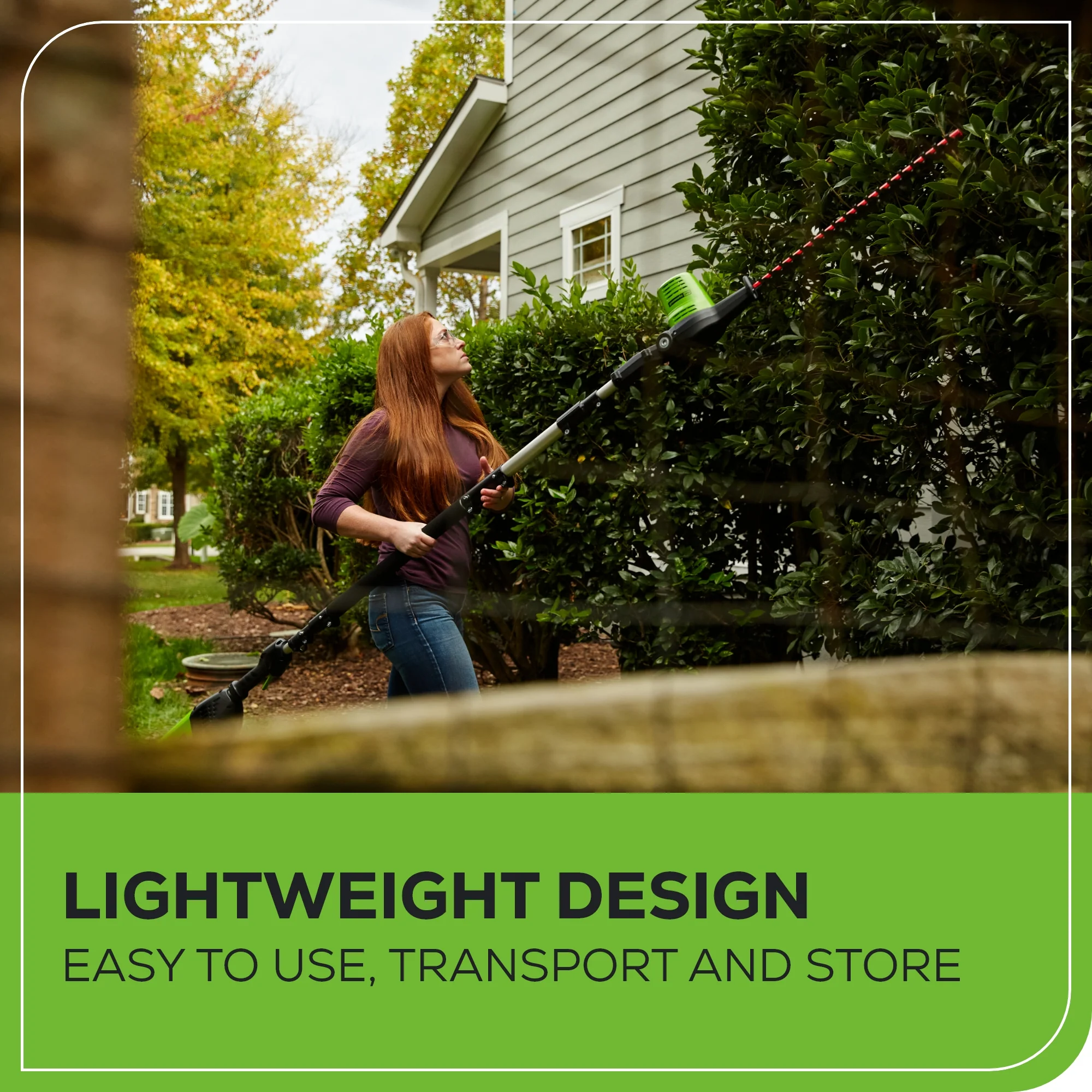 80V 20 Cordless Battery Pole Hedge Trimmer (3/4 cut, 3000 SPM) w/ 2.0Ah Battery & Charger