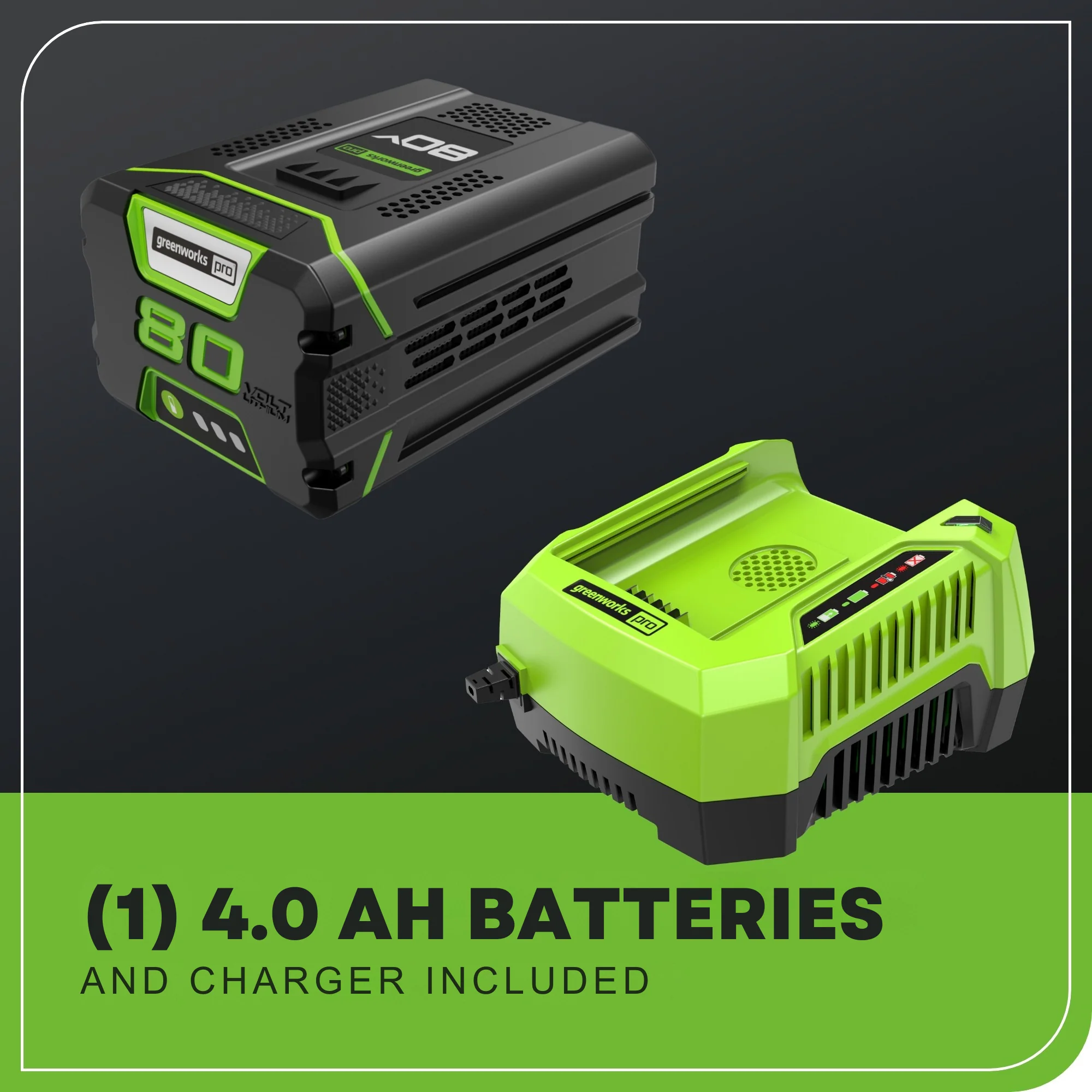 80V 21 Cordless Battery 3-in-1 Self-Propelled Lawn Mower w/ 4.0Ah Battery & Charger