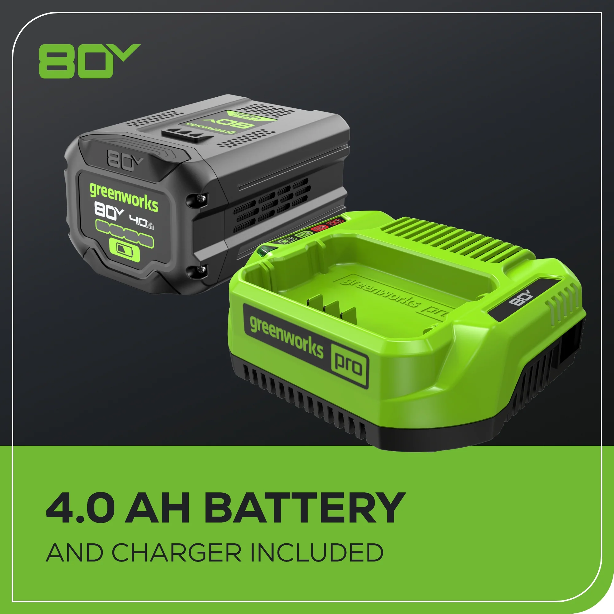 80V 18 2.5kW Cordless Battery Chainsaw w/ (1) 4Ah Battery & 2A Charger
