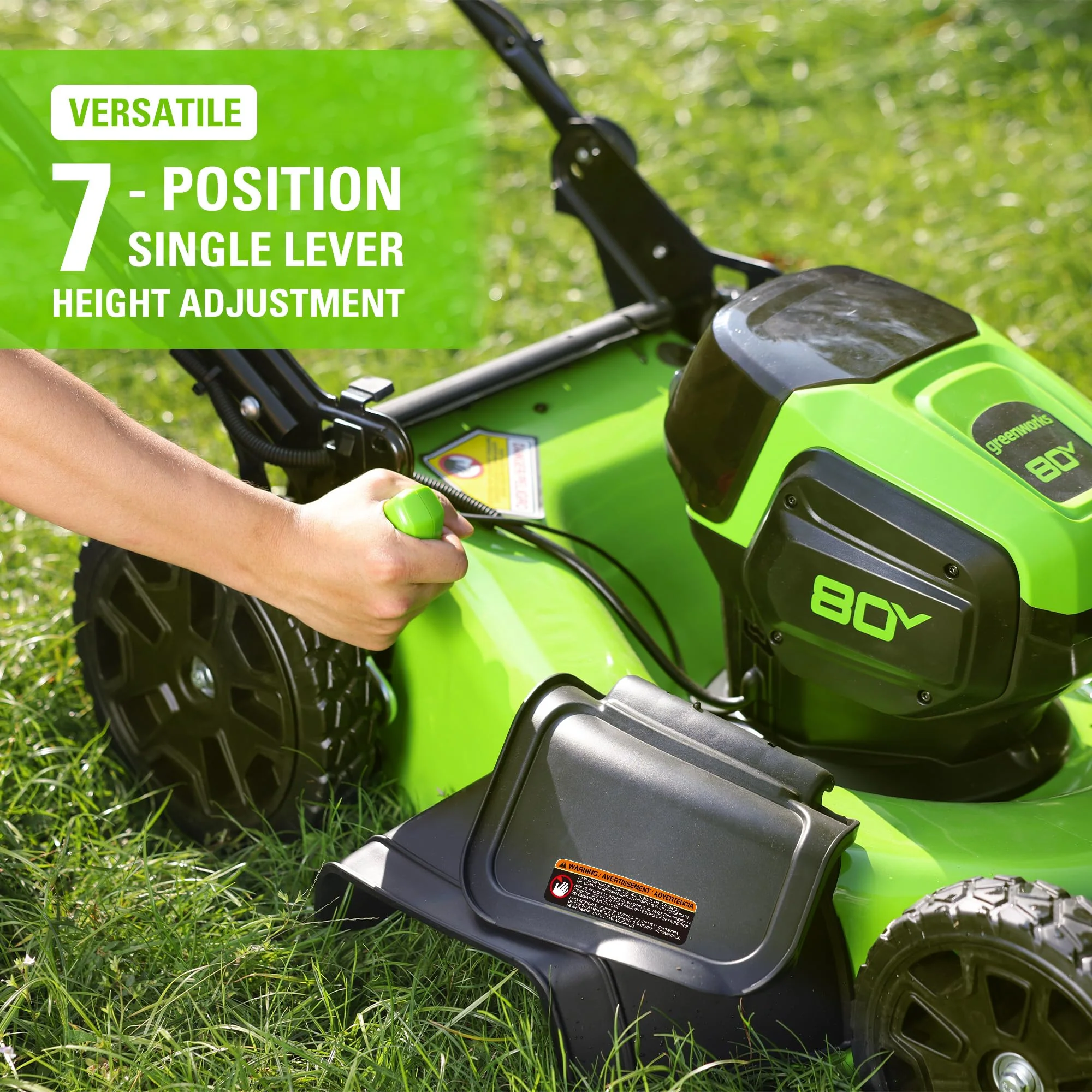 80V 21 Cordless Battery Brushless 3-in-1 Push Mower & 500CFM Axial Leaf Blower w/(2) 2.0Ah Batteries and Rapid Charger