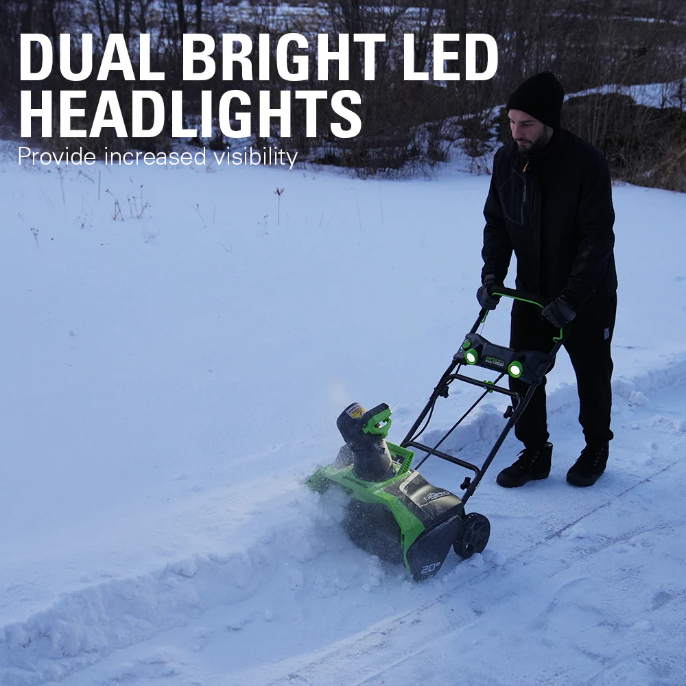 40V 20 Brushless Single-Stage Snow Blower w/ 4.0Ah Battery & Charger