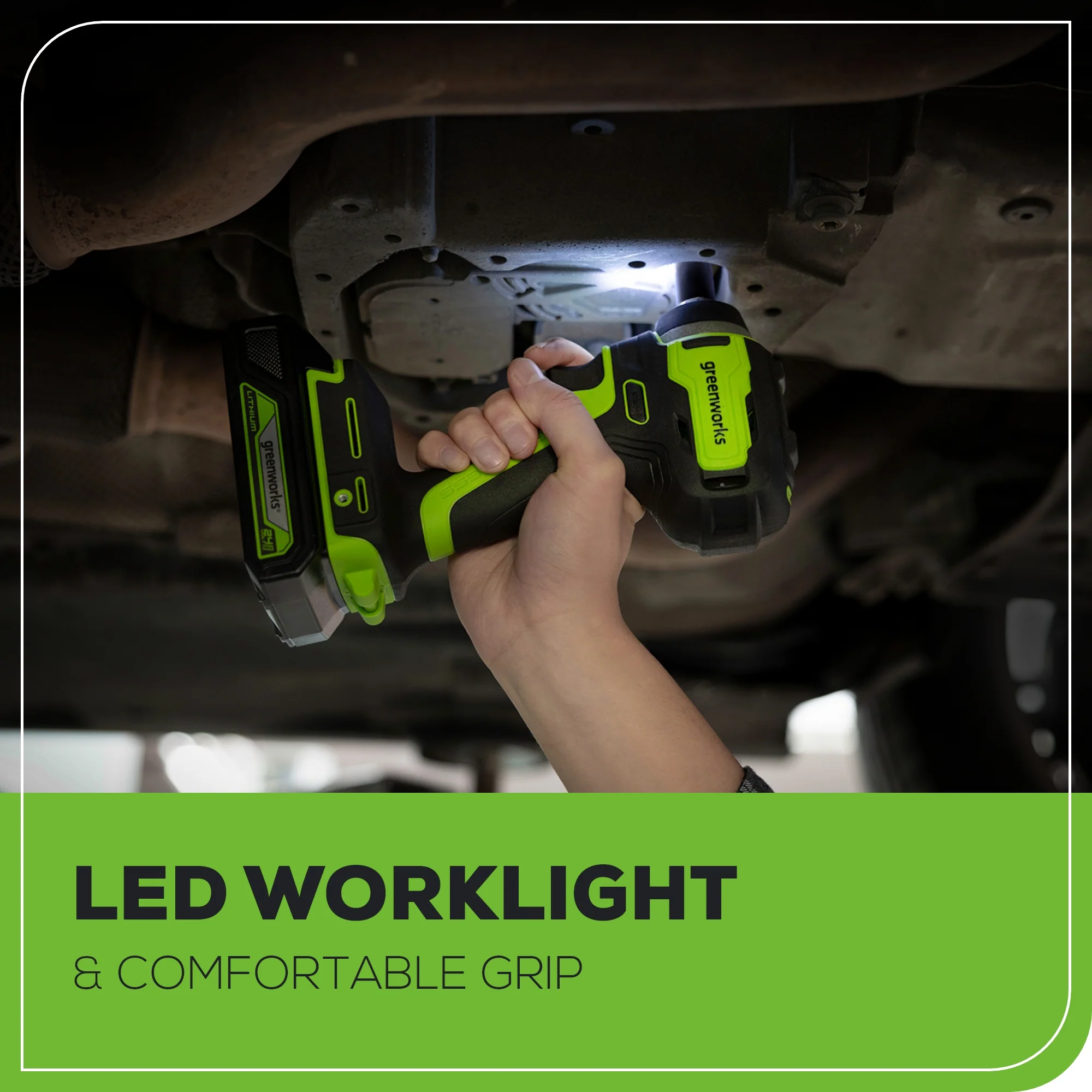 24V 3/8 Cordless Battery Impact Wrench w/ 2.0Ah Battery & Charger