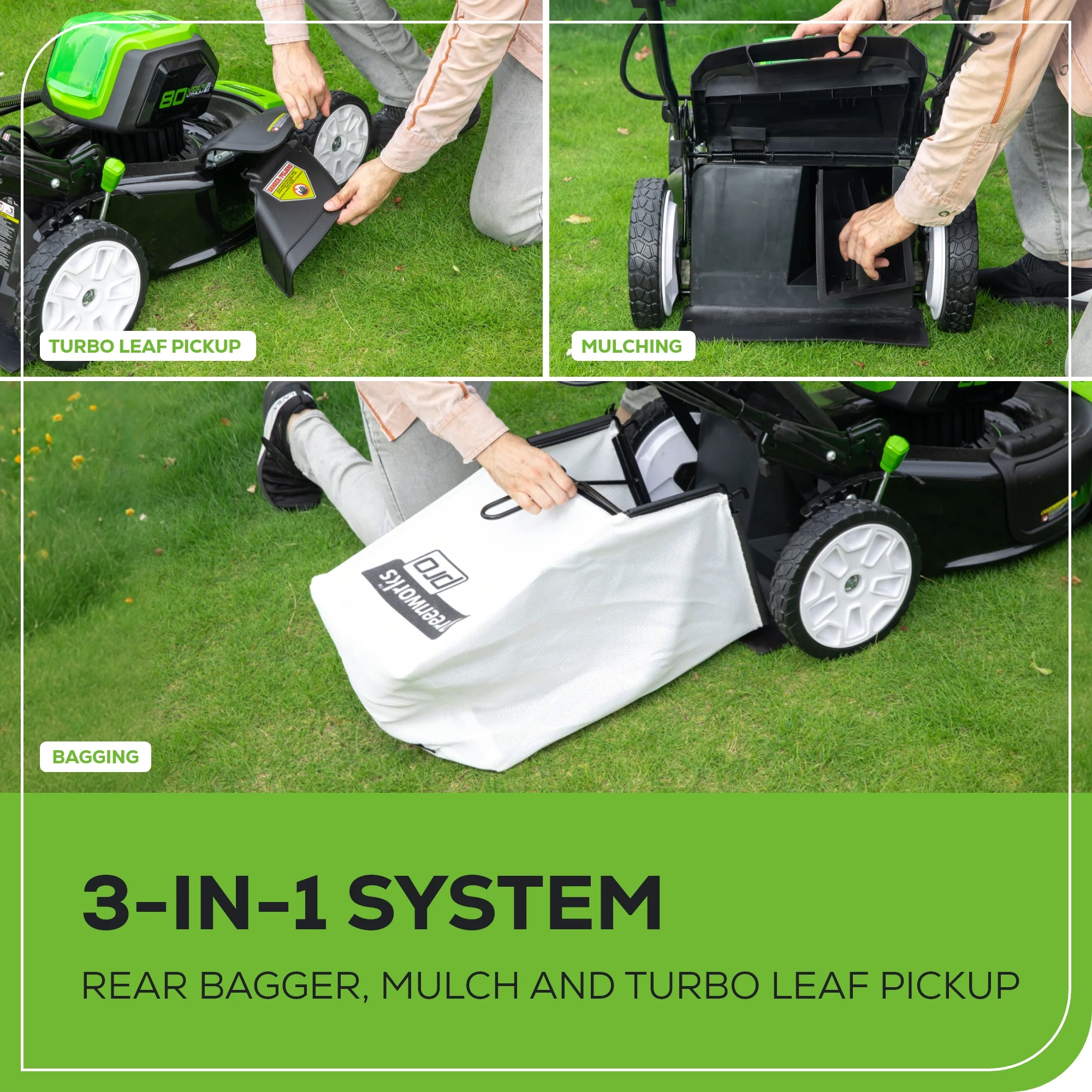 80V 21 Cordless Battery 3-in-1 Self-Propelled Lawn Mower w/ 4.0Ah Battery & Charger