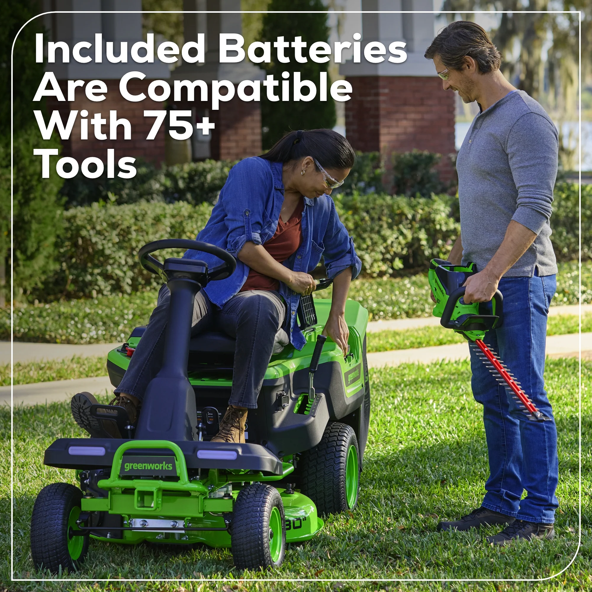 60V 30” CrossoverT Riding Lawn Tractor with (2) 8.0 Ah, (2) 4.0 Ah Batteries & 600-Watt Charger