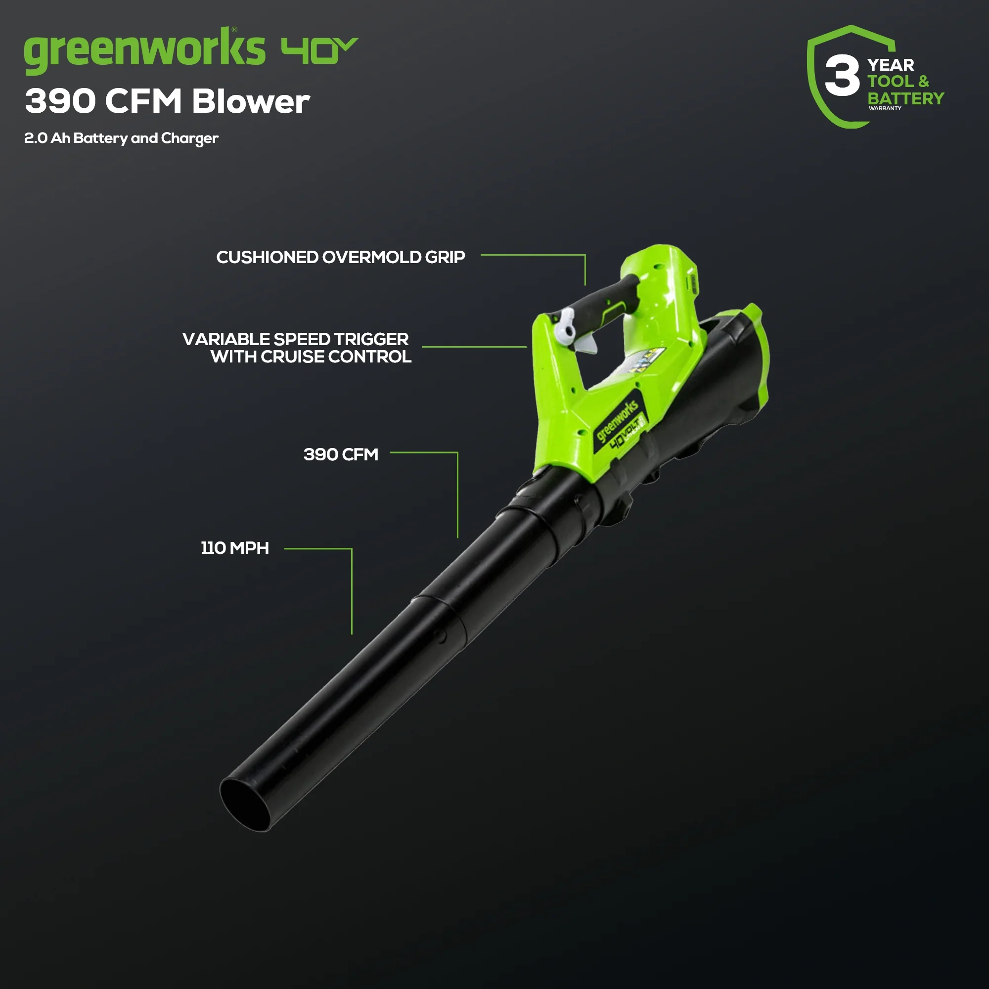 40V 12 Cordless String Trimmer and Leaf Blower Combo w/ 2.0Ah Battery
