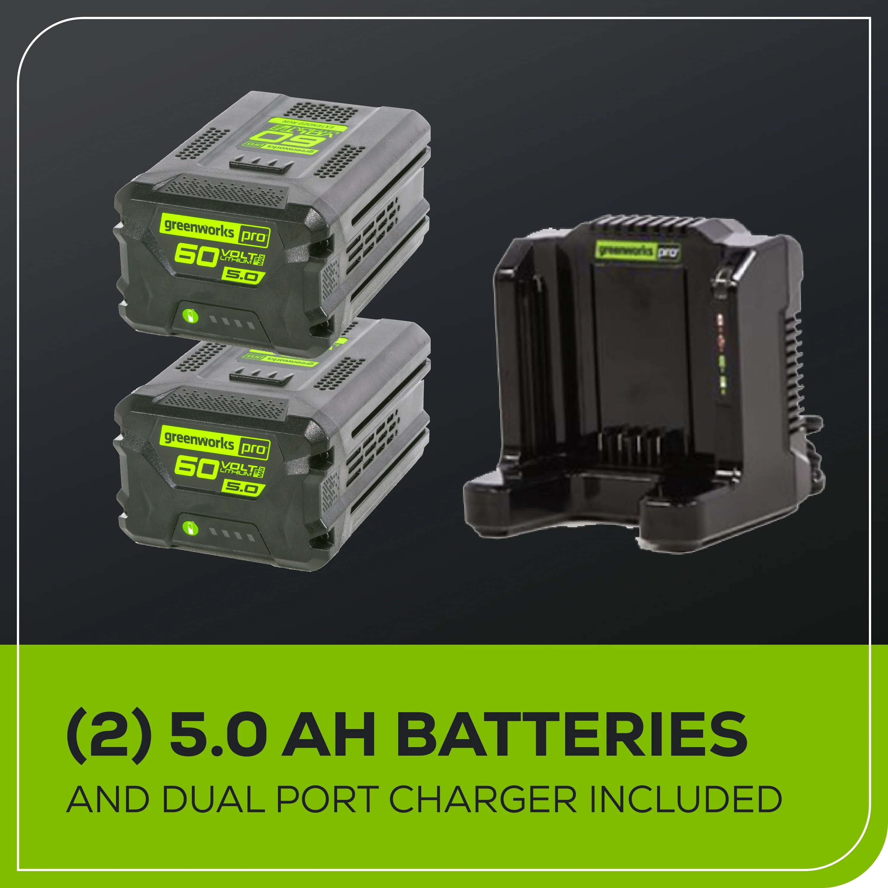 60V 22 Cordless Battery Single-Stage Snow Blower w/ Two (2) 5.0 Ah Batteries & Dual-Port Charger