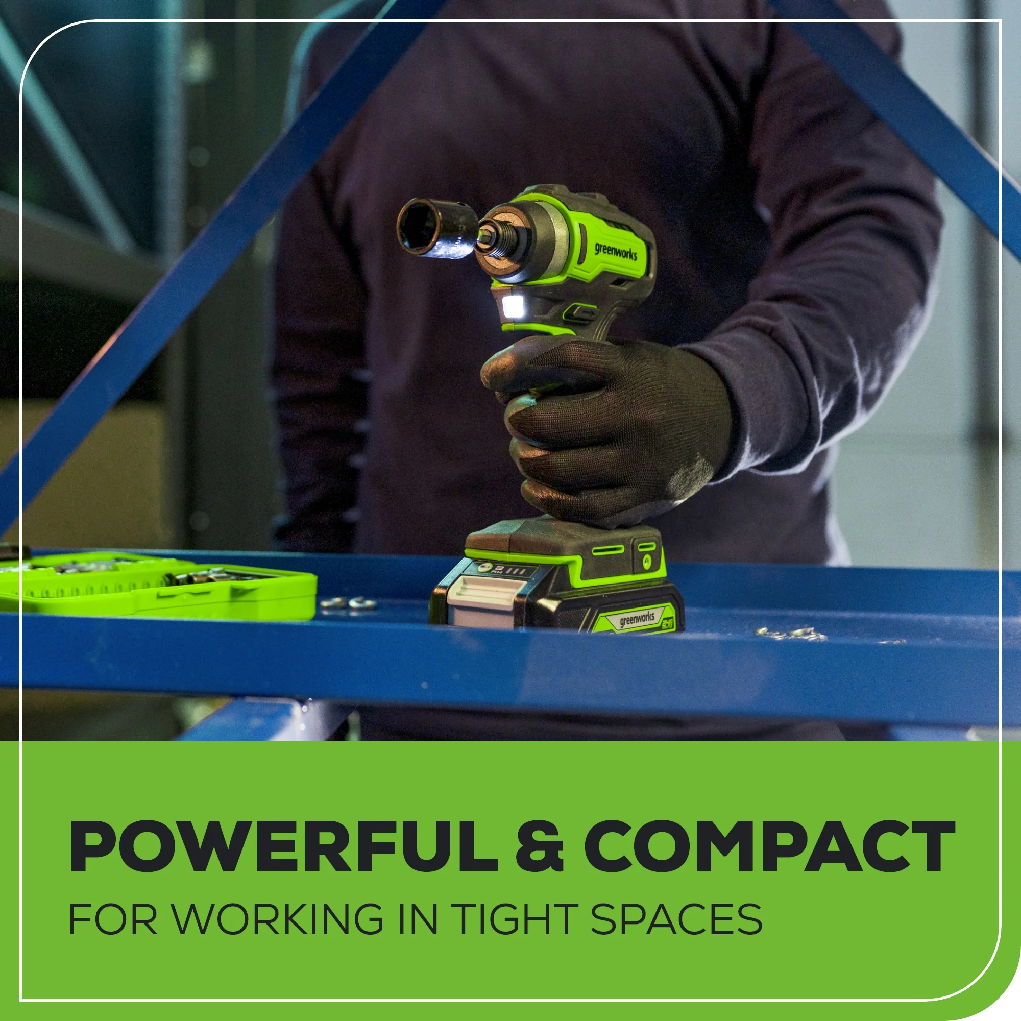 24V 1/4 1950 in/lbs Brushless Impact Driver Kit w/ (2) 2.0Ah Batteries, Charger, Bits and Tool Bag