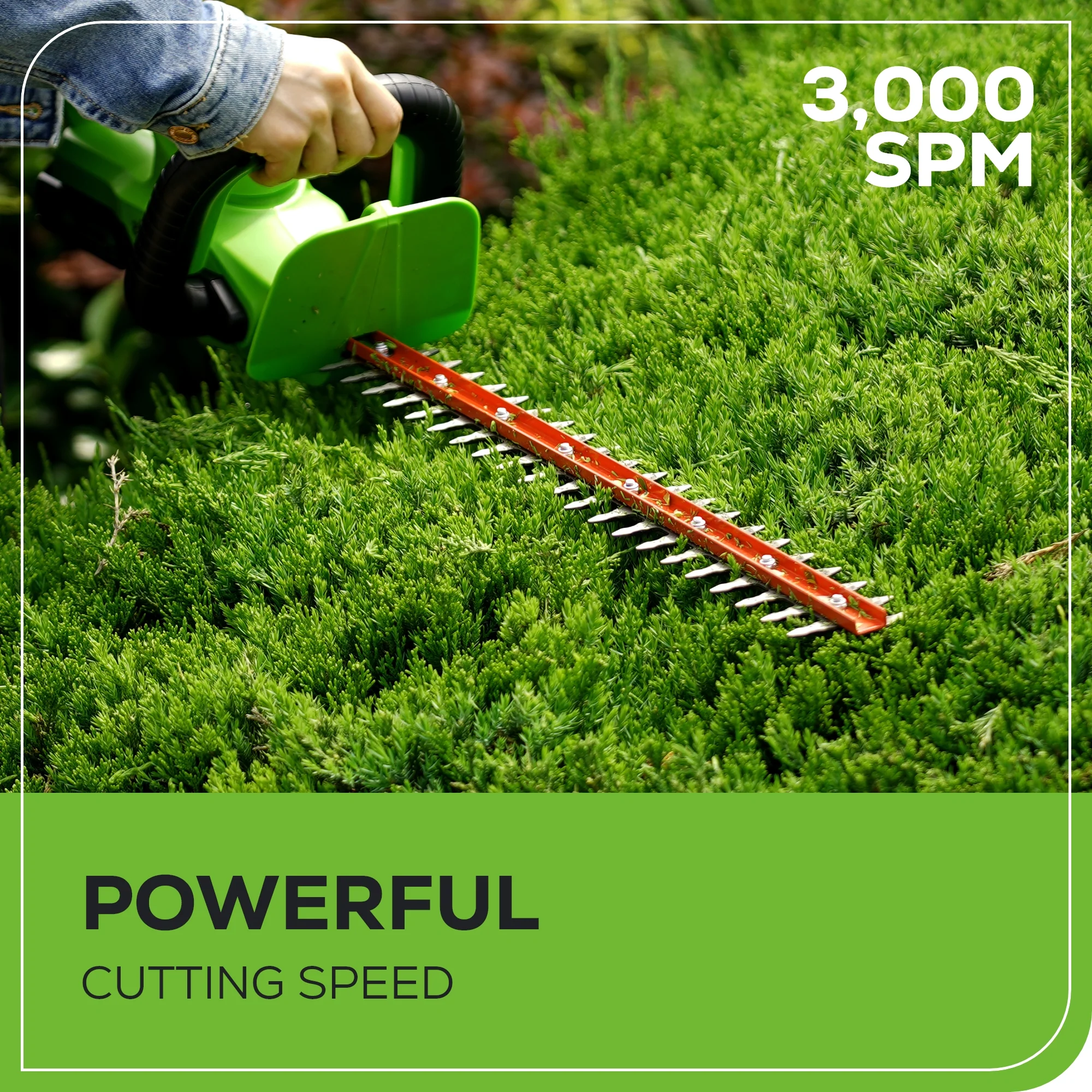 24V 22 Cordless Battery Rotating Handle Hedge Trimmer 3000 SPM (Tool Only)