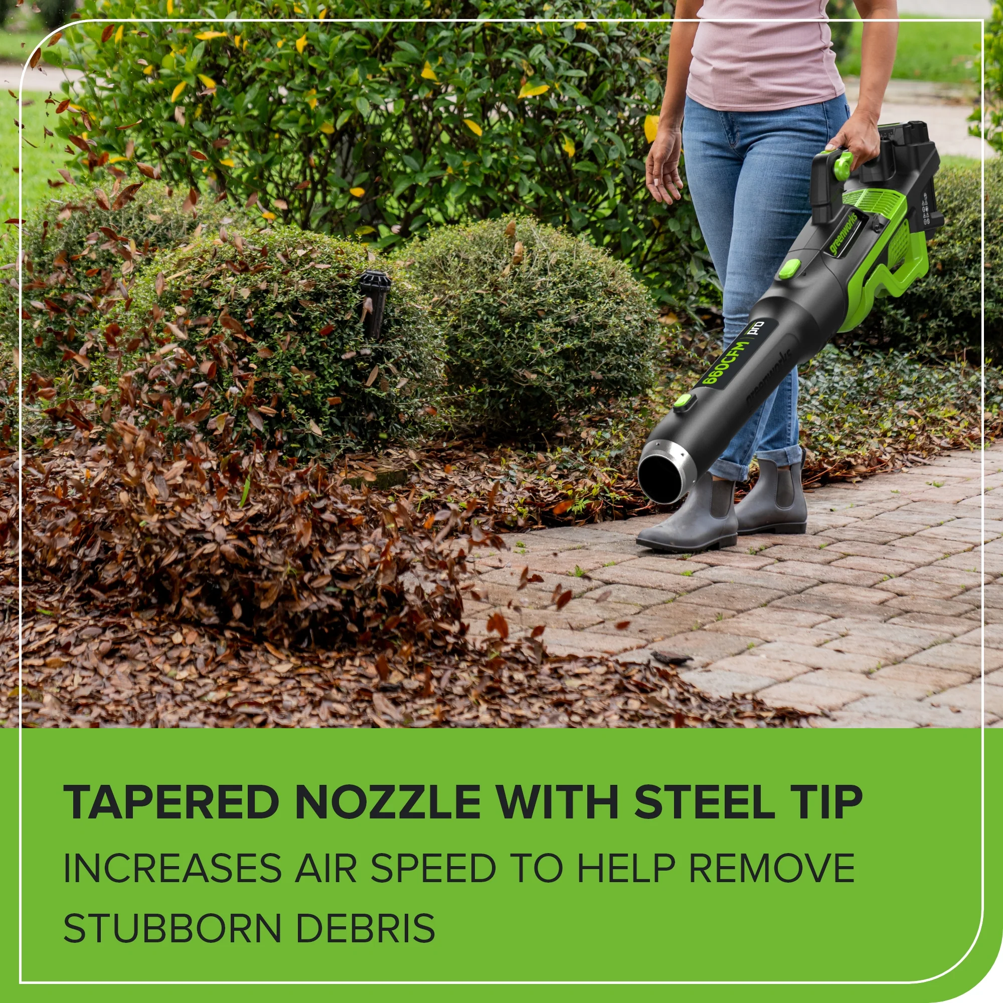 60V 660 CFM Cordless Battery Brushless Leaf Blower w/ 2.5Ah Battery & Charger