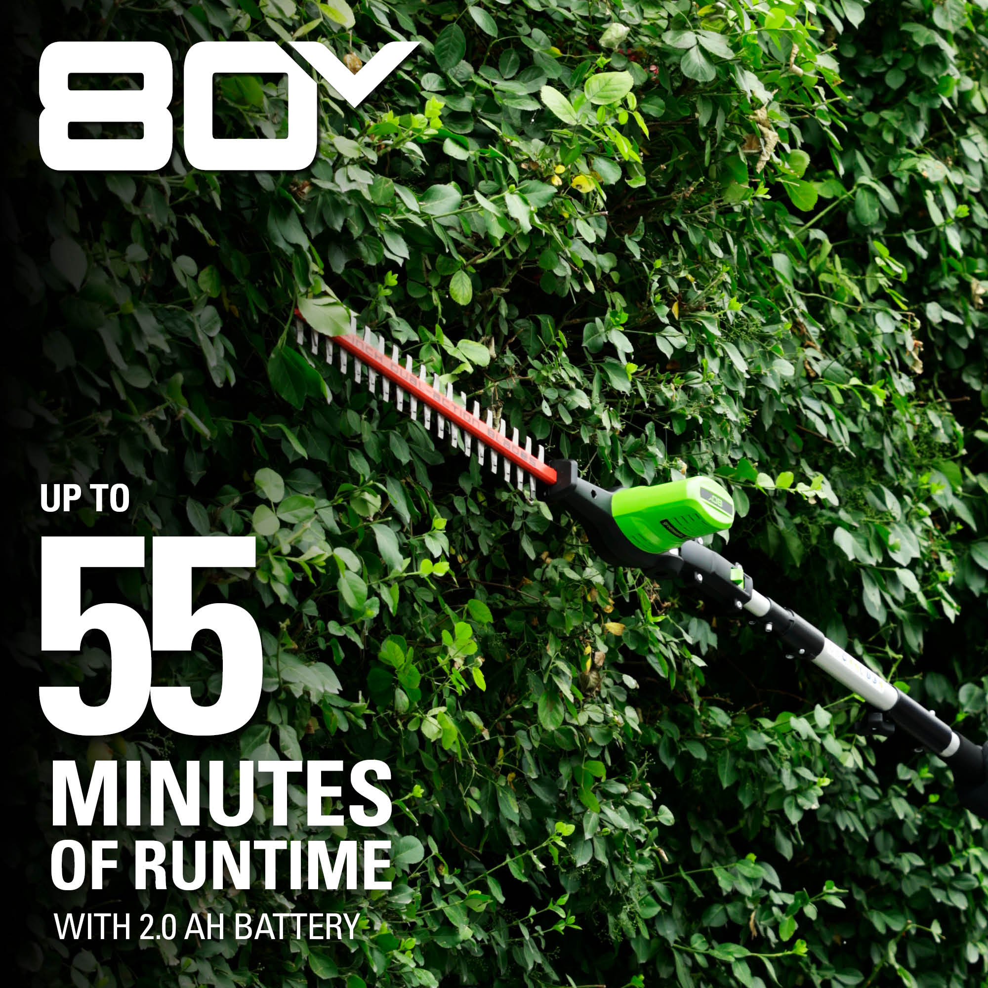 80V 20 Cordless Pole Hedge Trimmer (3/4“cut, 3000SPM), Tool Only