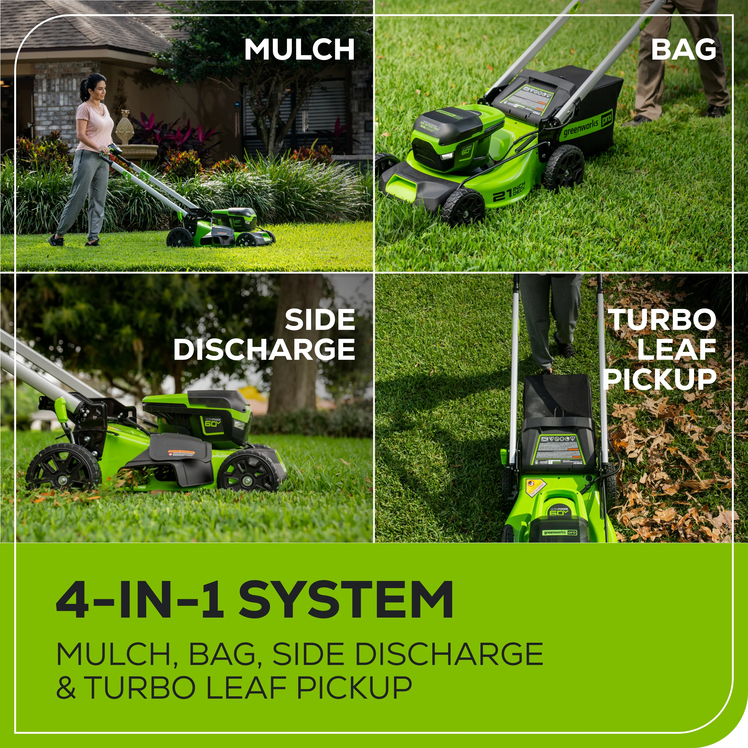 60V 21 Cordless Battery Self-Propelled Lawn Mower w/ Two (2) 4.0Ah Batteries & Dual Port Charger
