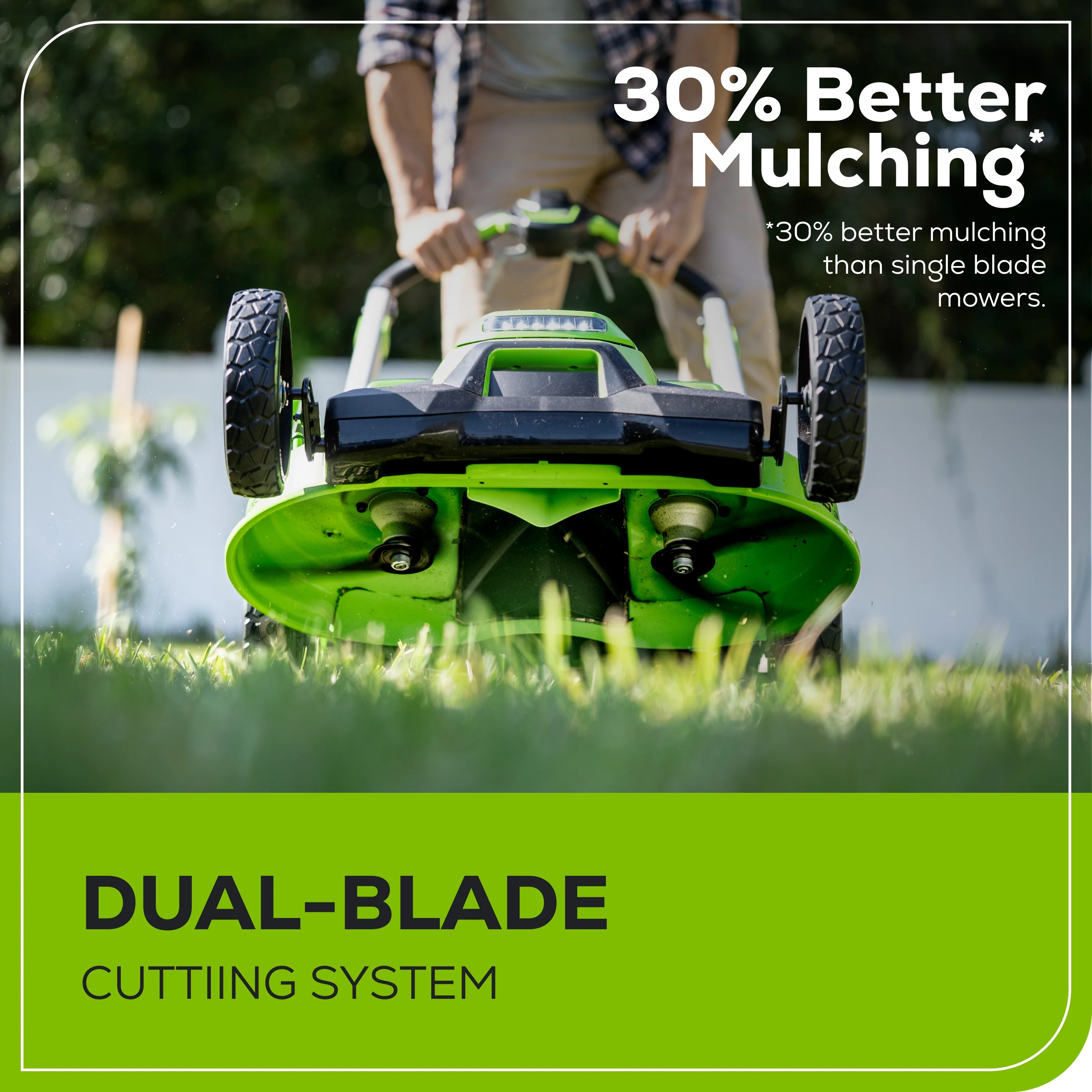 60V 25 Cordless Battery Dual Blade Self-Propelled Lawn Mower w/ Two (2) 4.0Ah Batteries & Dual-Port Charger