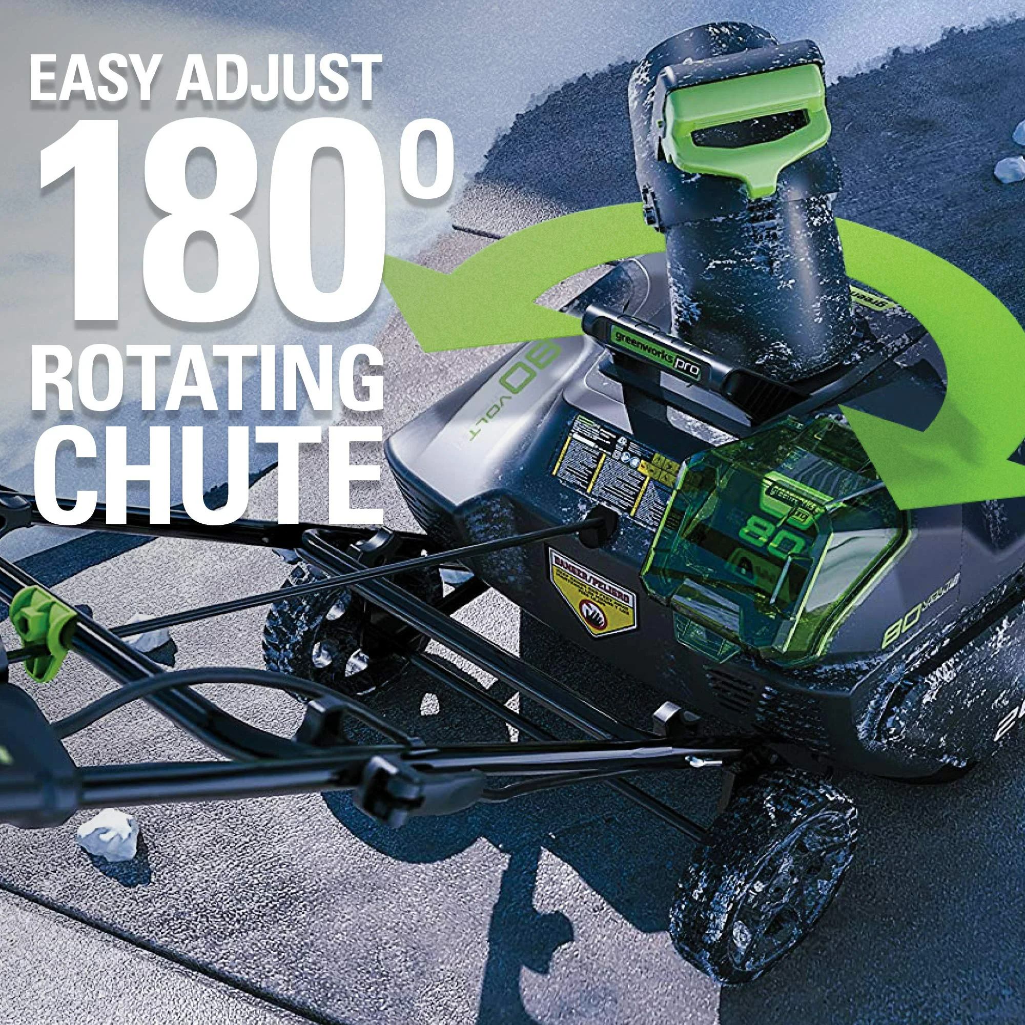 80V 20 Cordless Battery Single-Stage Snow Blower w/ 2.0Ah Battery & Charger