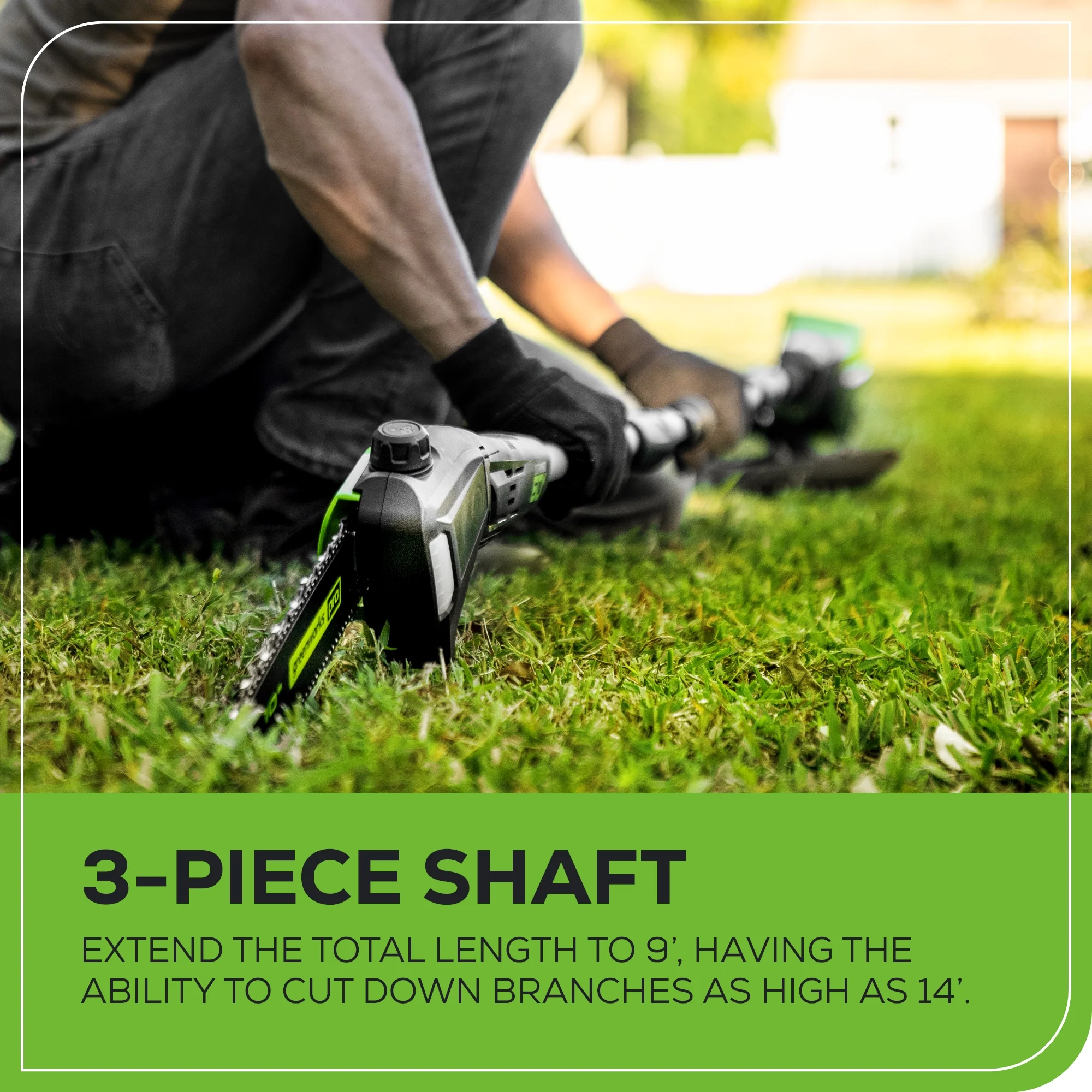 60V 10 Cordless Battery Pole Saw & 20 Pole Hedge Trimmer Combo Kit w/ 2.0 Ah Battery & Charger