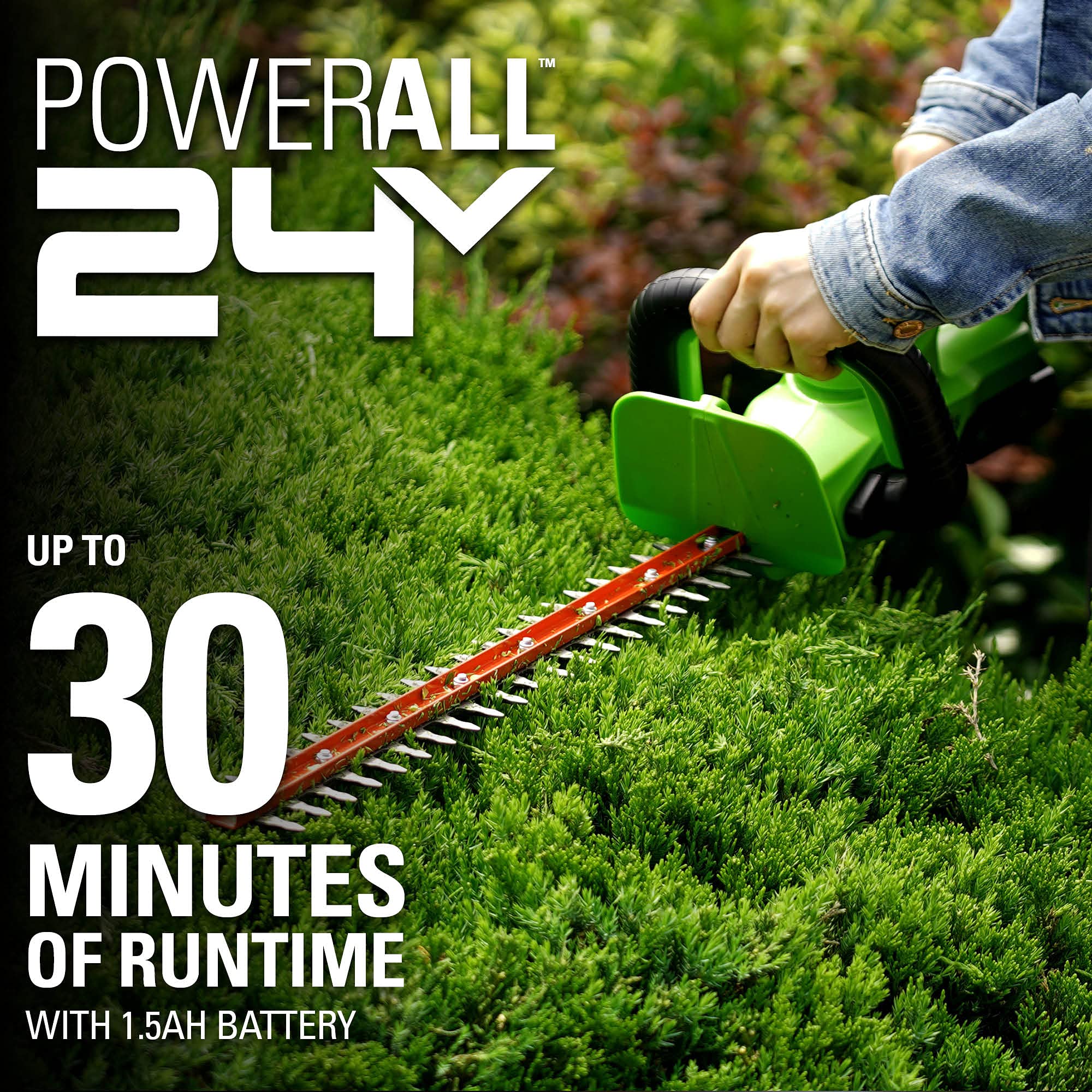 48V (2x24V) 15 Cordless Battery TORQDRIVE™ String Trimmer Combo Kit w/ 24V 320 CFM Blower & 24V 22 Hedge Trimmer w/ (2) 2.0Ah USB Batteries & Charger