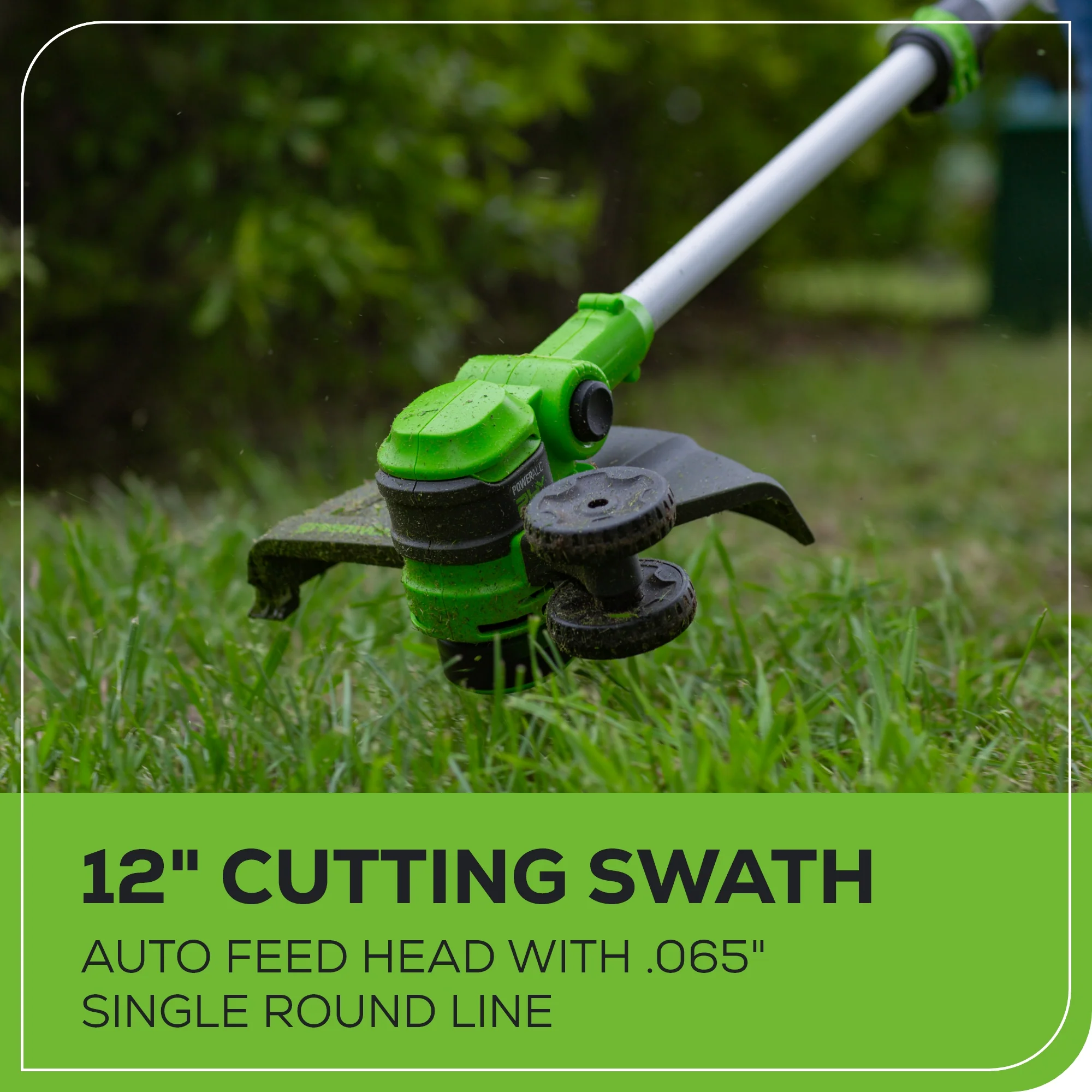 24V 12 Cordless Battery String Trimmer & Edger w/ 2.0Ah USB Battery & Charger