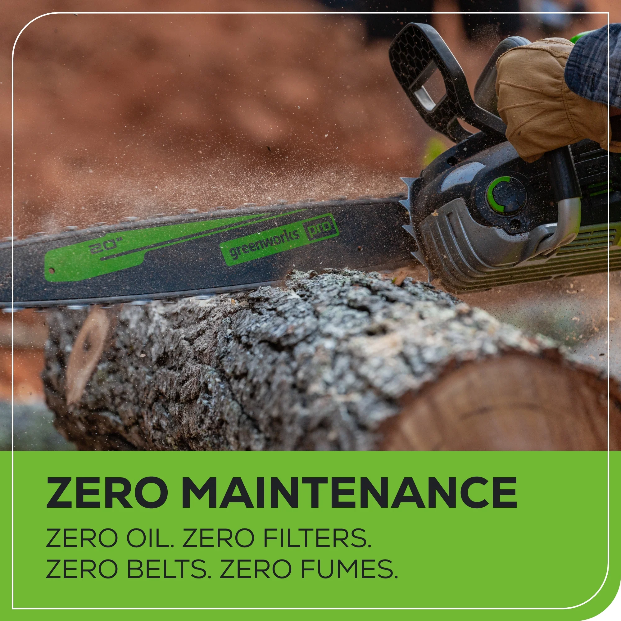 60V 20 Cordless Battery 3.2kW Chainsaw w/ 8.0Ah Battery & Rapid Charger