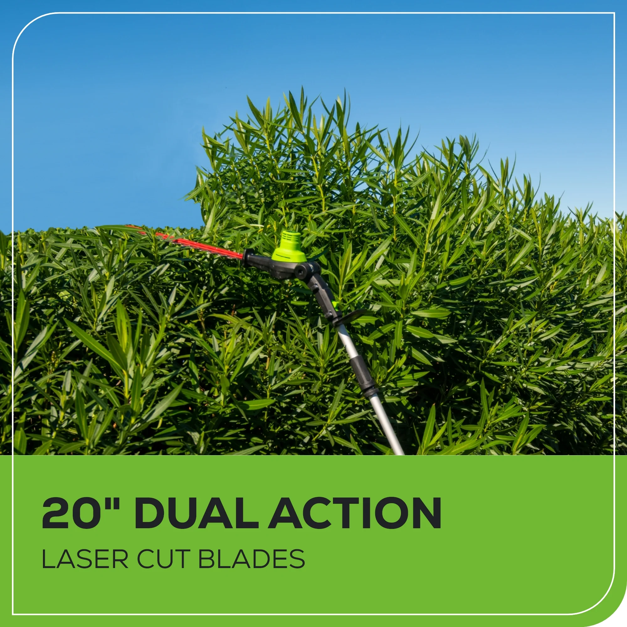 60V 20  7-Position Cordless Battery Pole Hedge Trimmer w/ 2.0 Ah Battery & Charger