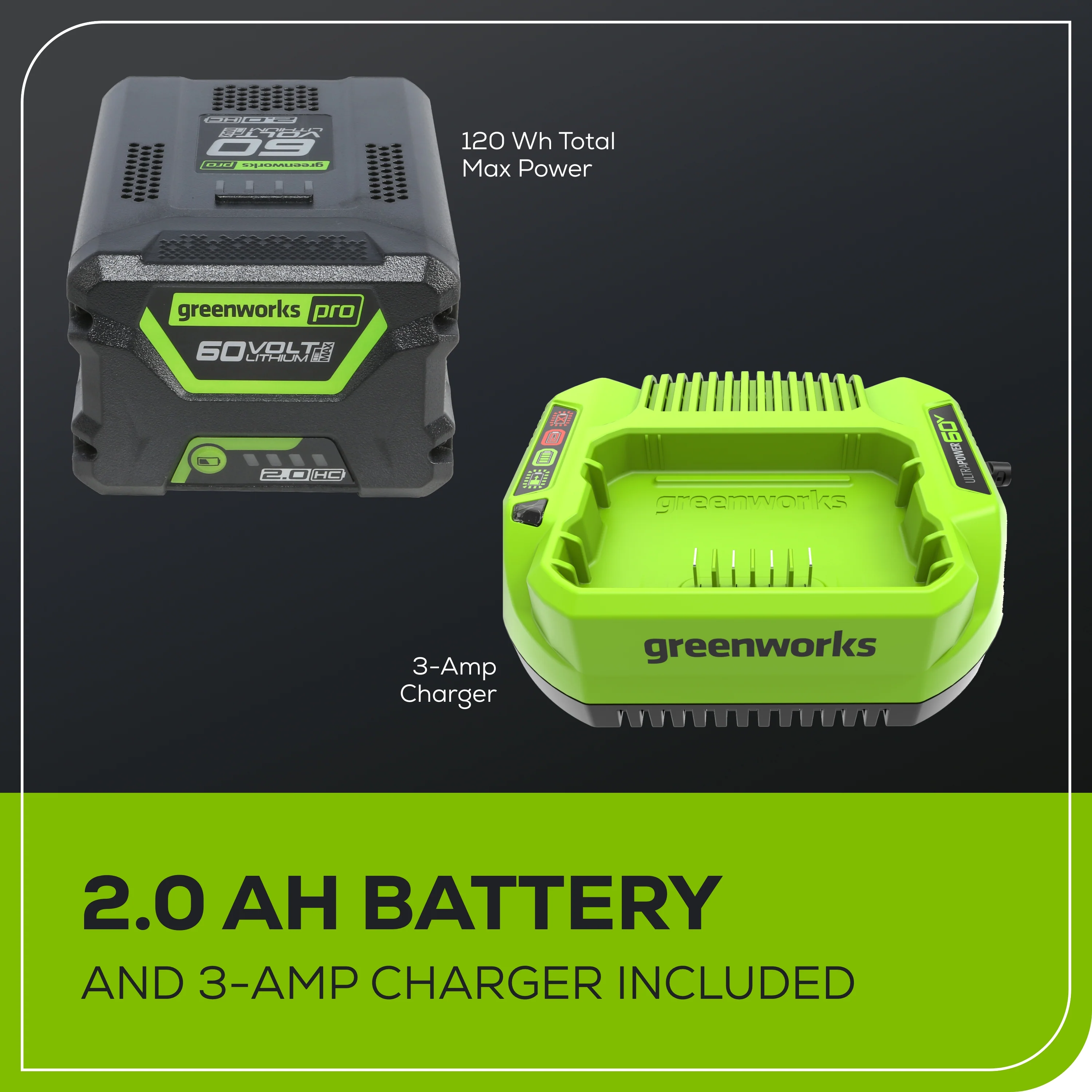 60V 20  6-position Cordless Battery Pole Hedge w/ 2Ah Battery and 3A Charger