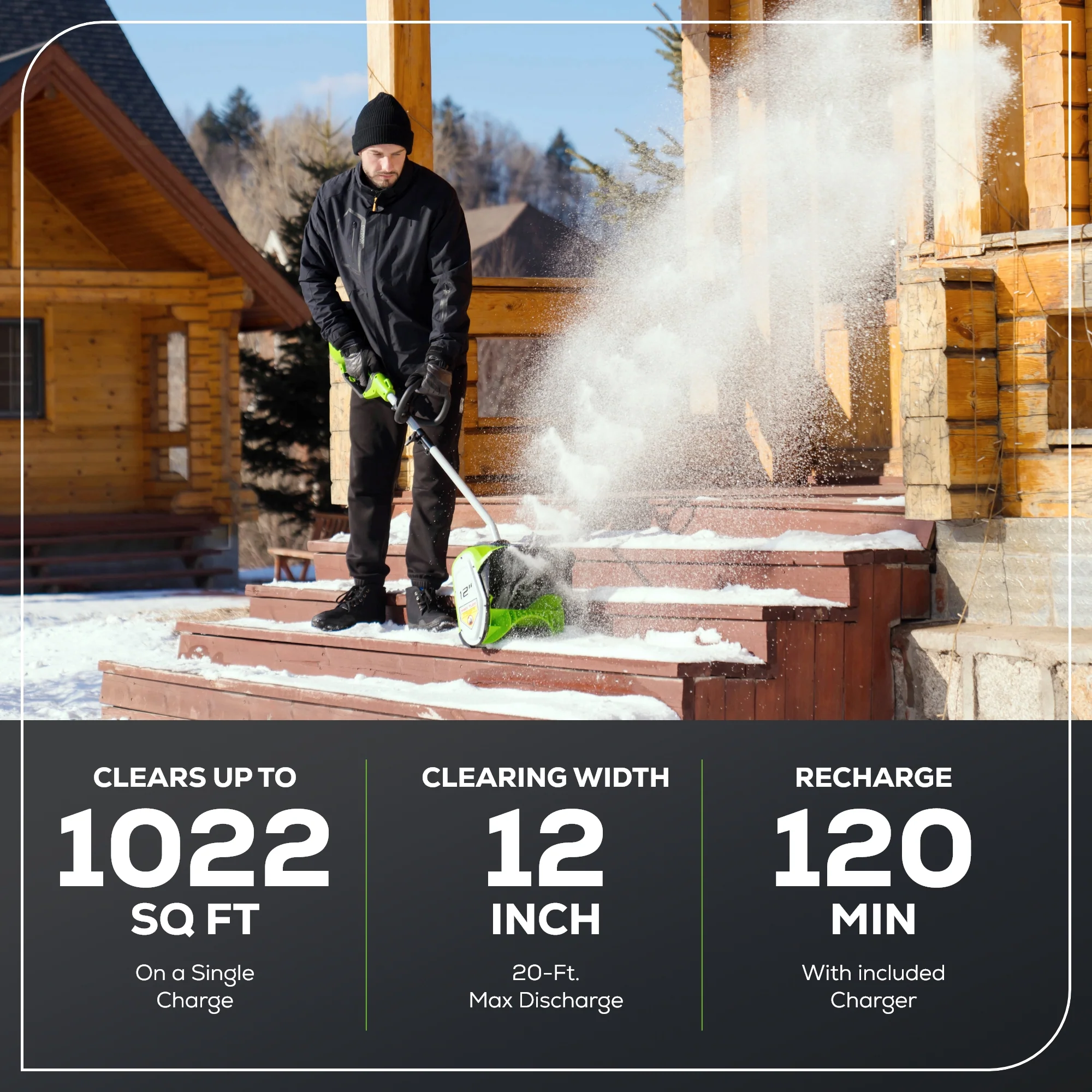 40V 12 Cordless Battery Snow Shovel w/ 4.0Ah Battery & Charger