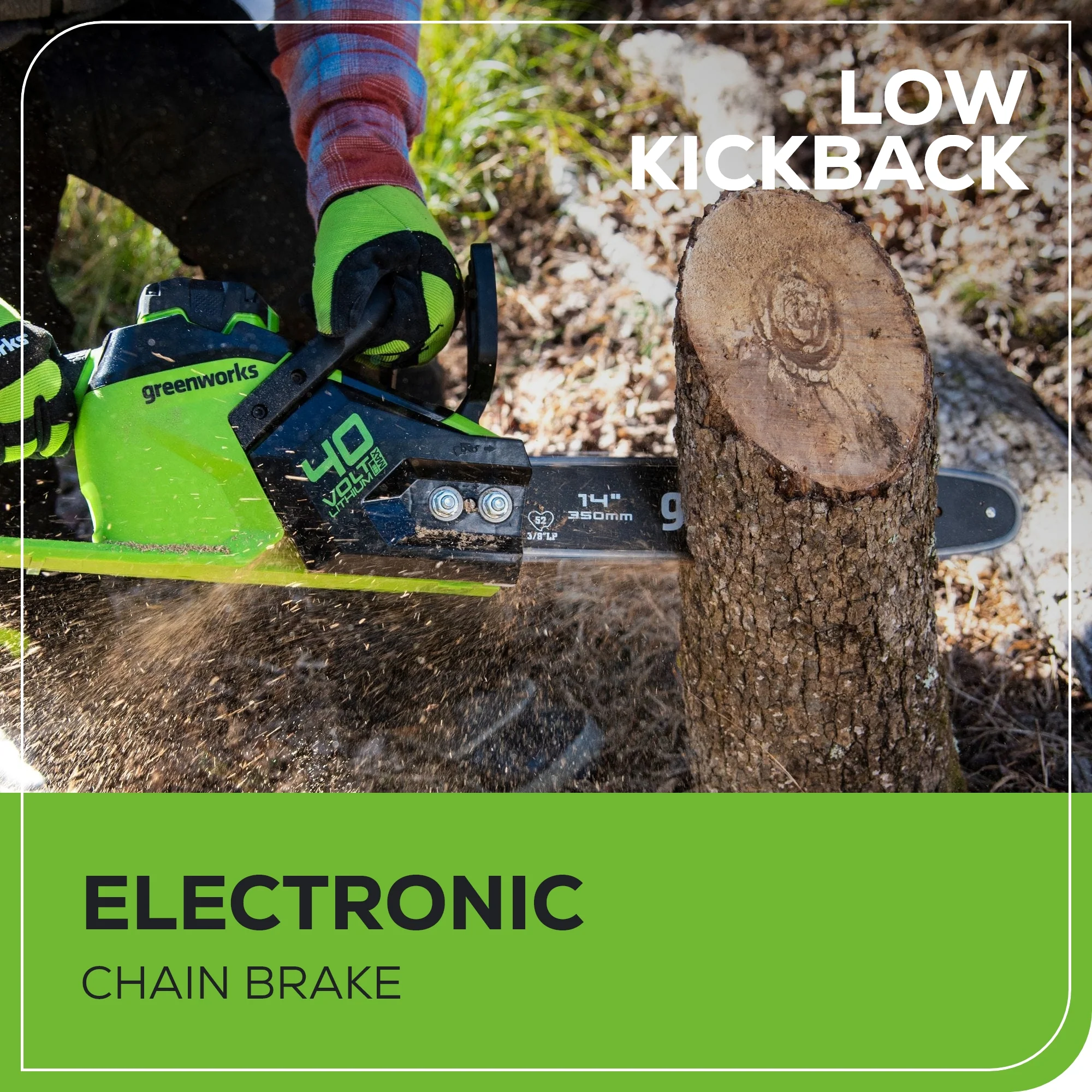 40V 14 Cordless Battery 1.0kW Chainsaw w/ 2.5 Ah Battery & Charger