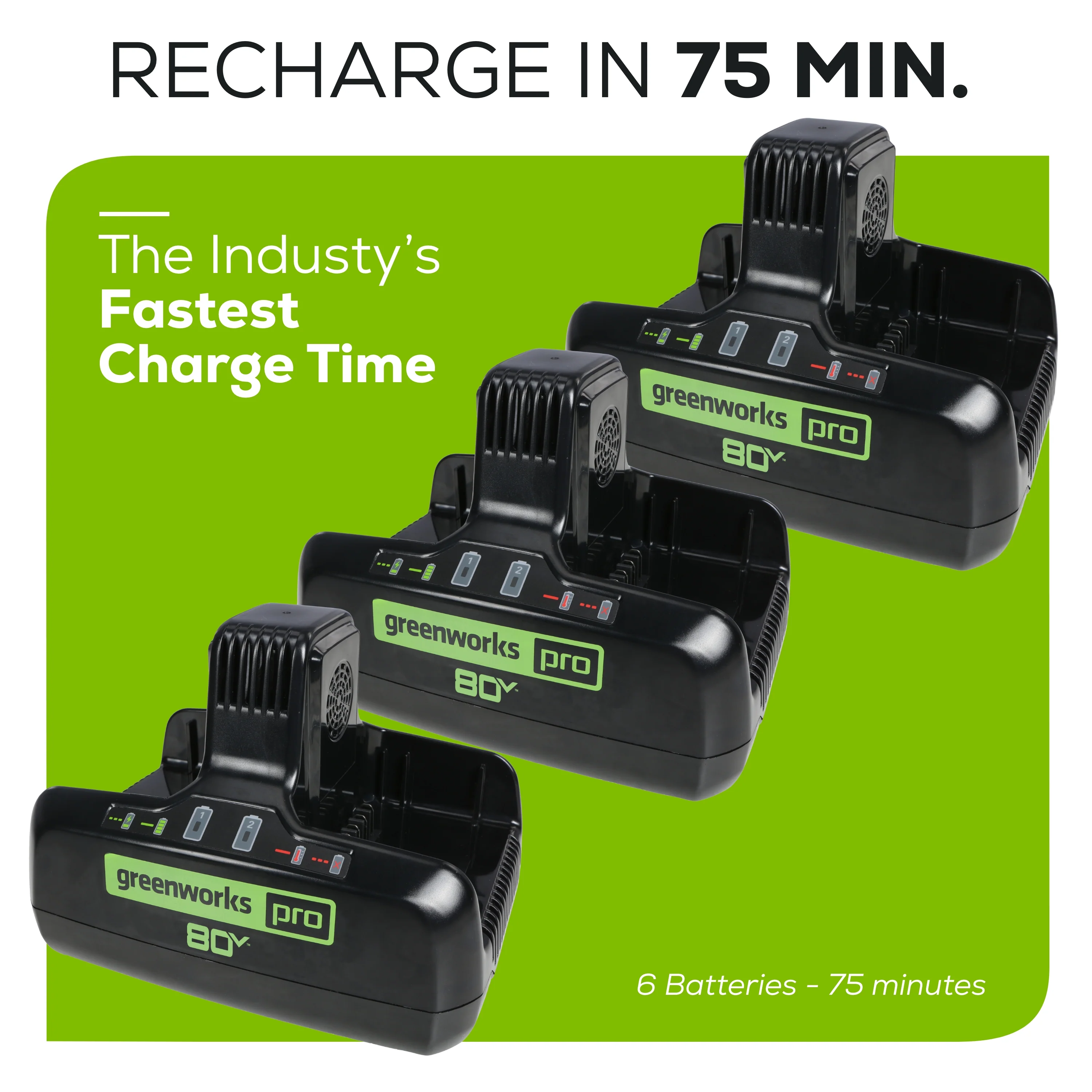 80V 42 Cordless Battery CrossoverT Riding Lawn Mower w/ Six (6) 5.0Ah Batteries and Three (3) Dual Port Turbo Chargers