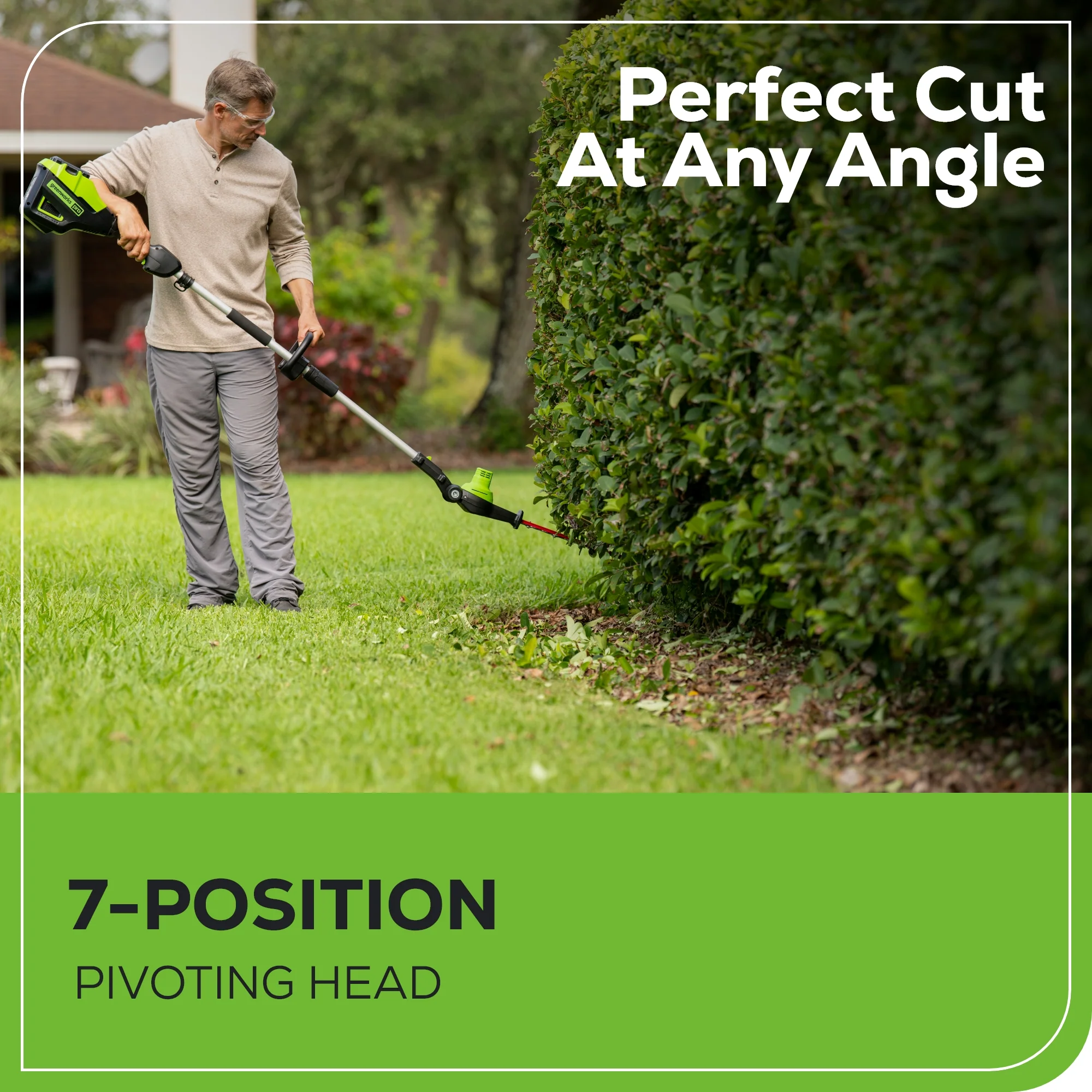 60V 20  7-Position Cordless Battery Pole Hedge Trimmer w/ 2.0 Ah Battery & Charger